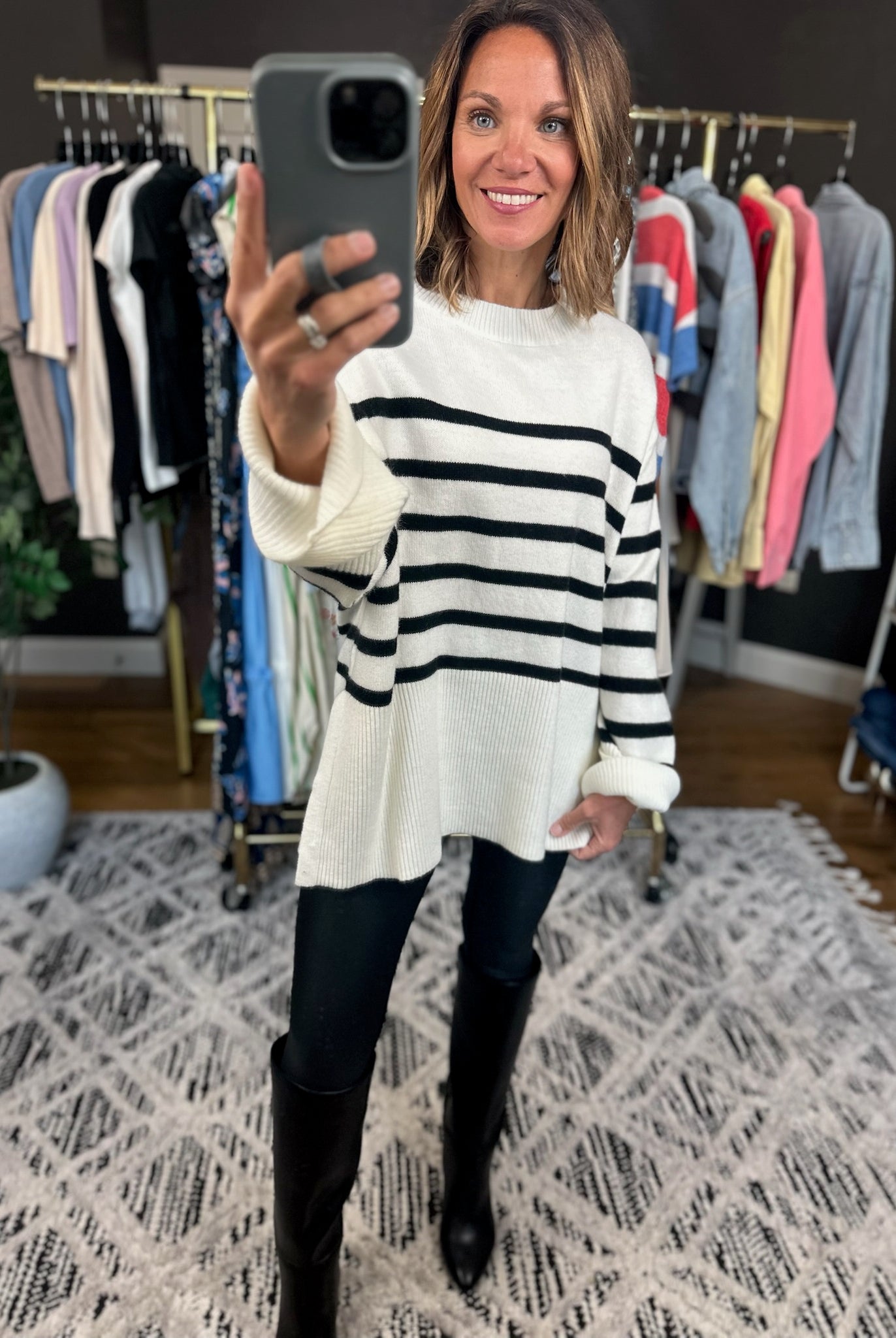 Part Of The Plan Striped Knit-Sweaters-Bibi-Anna Kaytes Boutique, Women's Fashion Boutique in Grinnell, Iowa