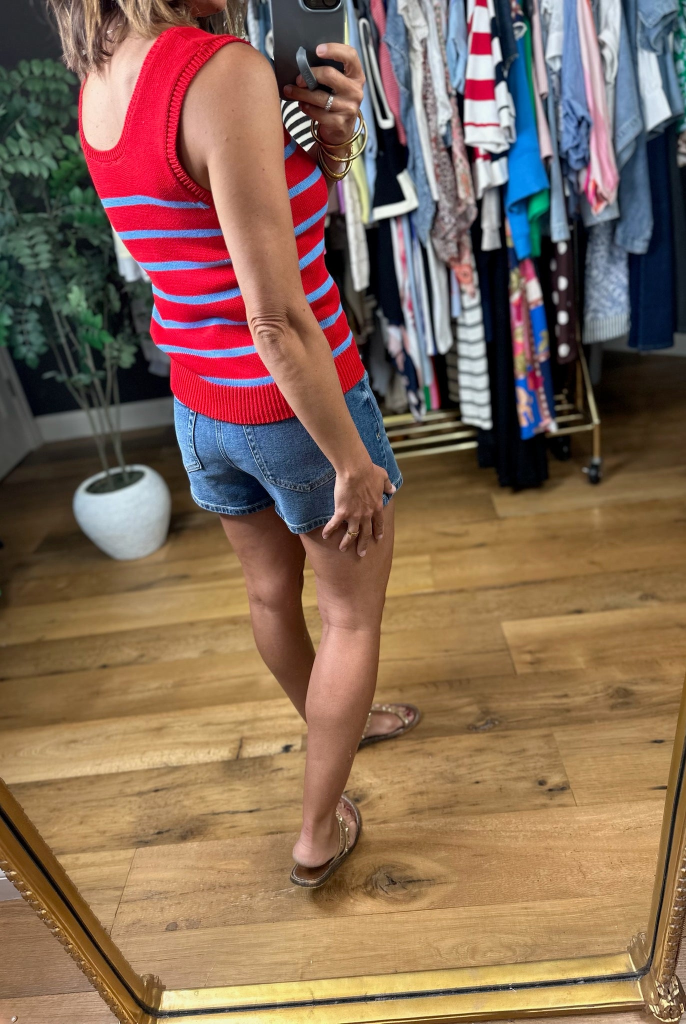 Sweet Liberty Striped Knit Tank-Sleeveless-Entro-Anna Kaytes Boutique, Women's Fashion Boutique in Grinnell, Iowa