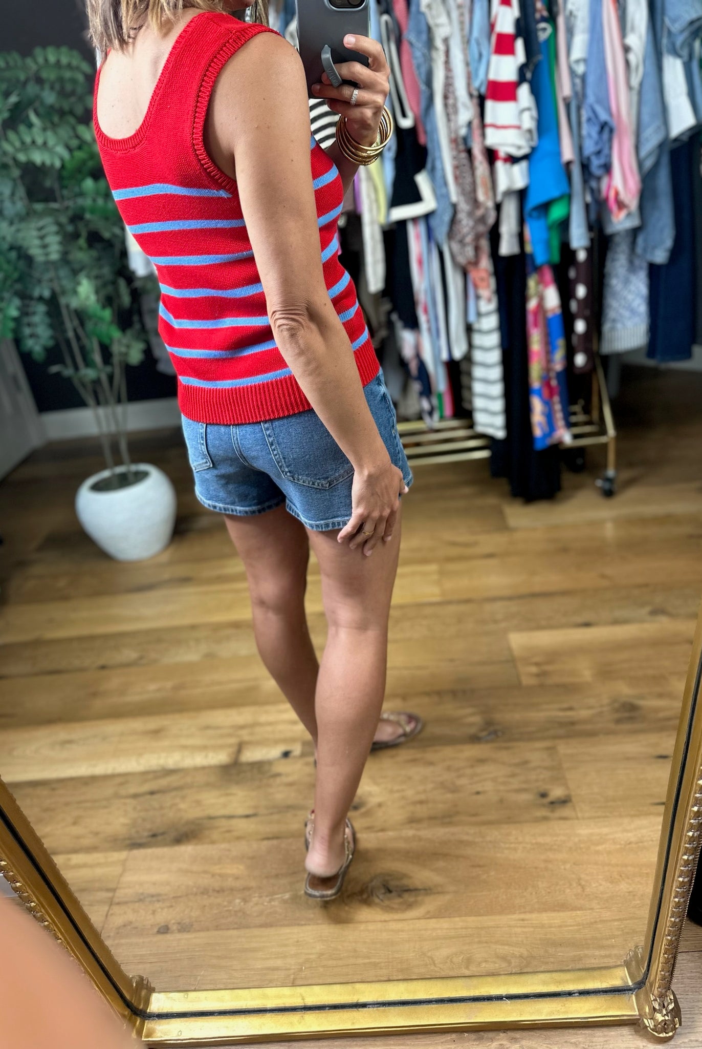 Sweet Liberty Striped Knit Tank-Sleeveless-Entro-Anna Kaytes Boutique, Women's Fashion Boutique in Grinnell, Iowa