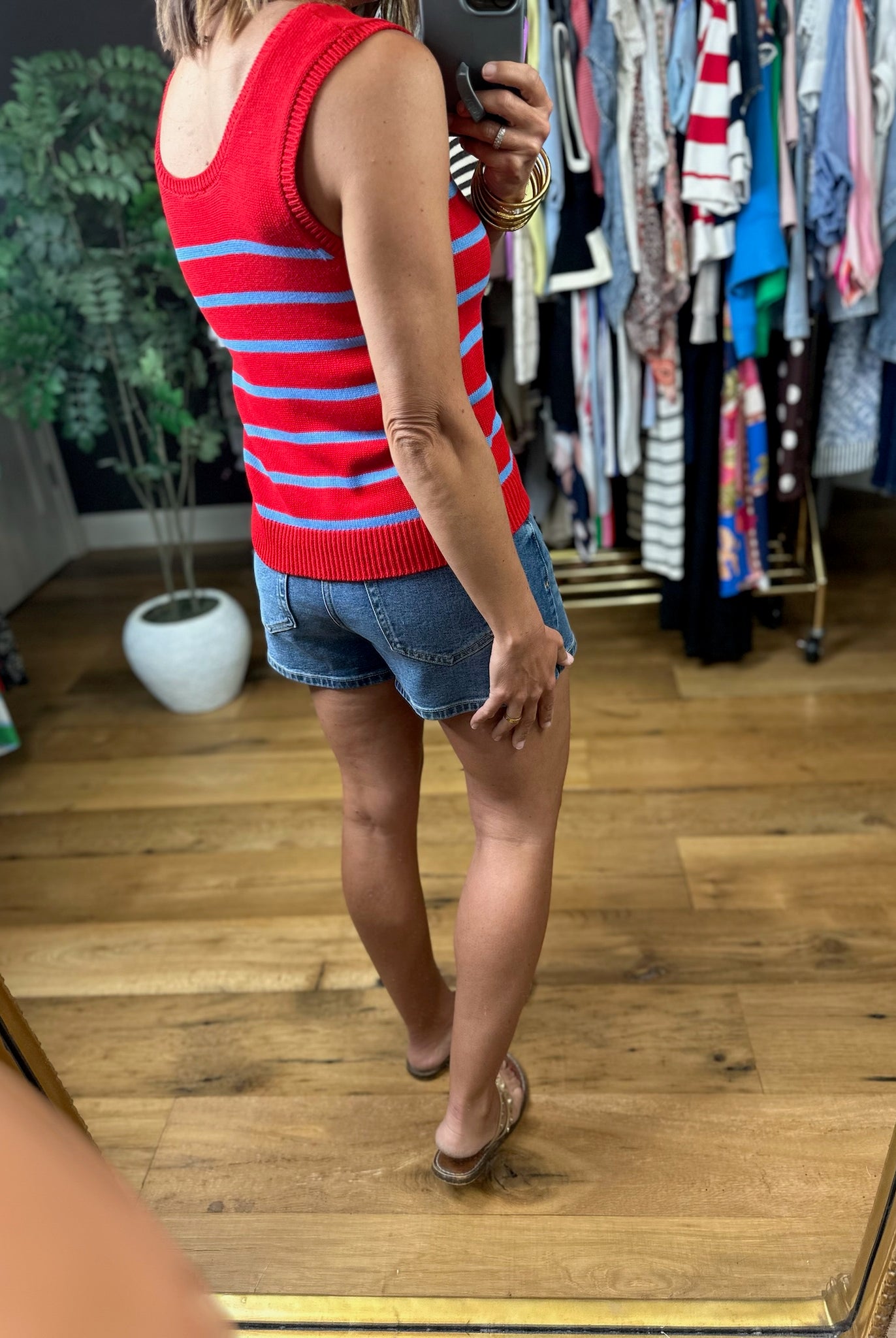Sweet Liberty Striped Knit Tank-Sleeveless-Entro-Anna Kaytes Boutique, Women's Fashion Boutique in Grinnell, Iowa