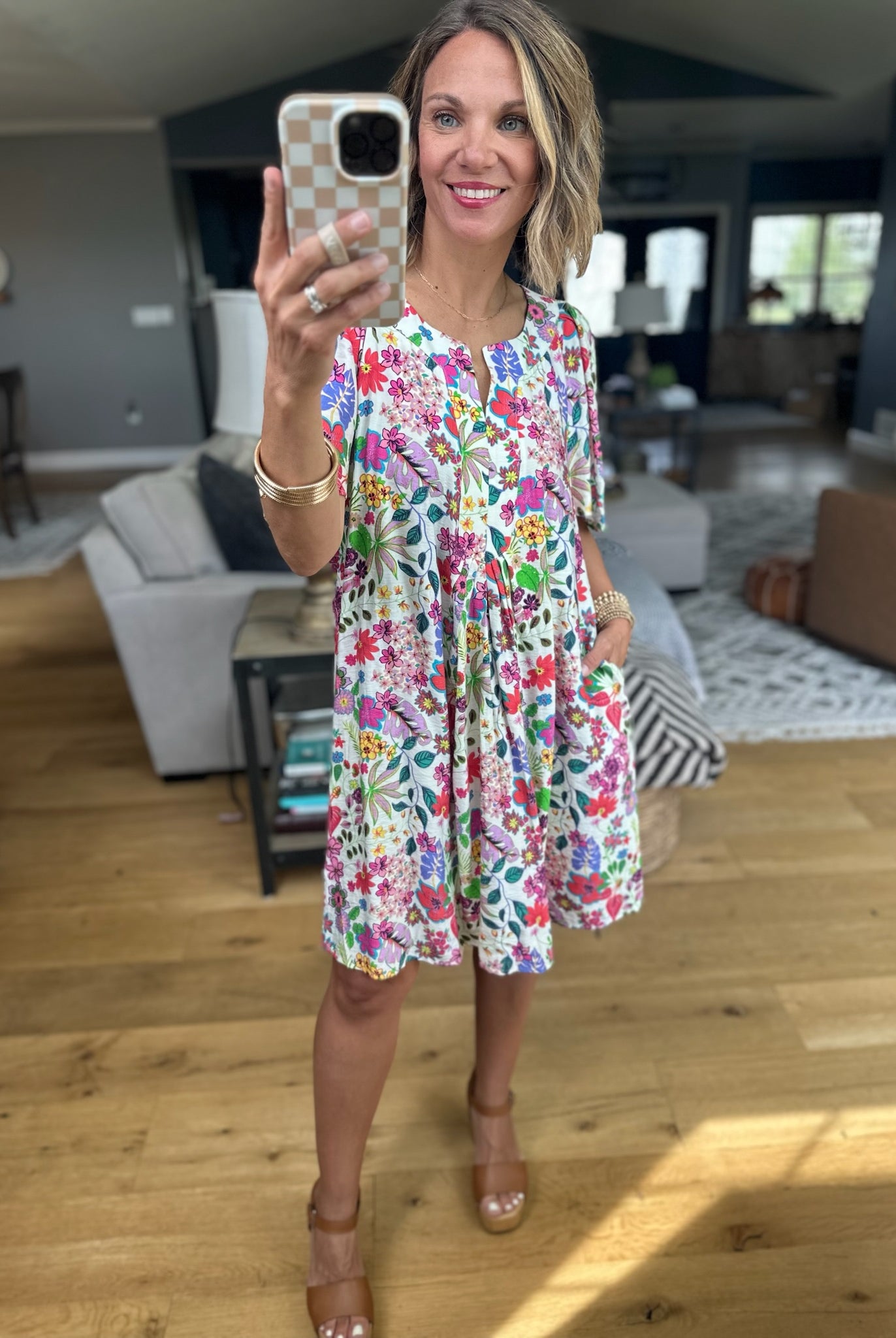 Find This Out Floral Dress - Pink Combo-Easel-Anna Kaytes Boutique, Women's Fashion Boutique in Grinnell, Iowa