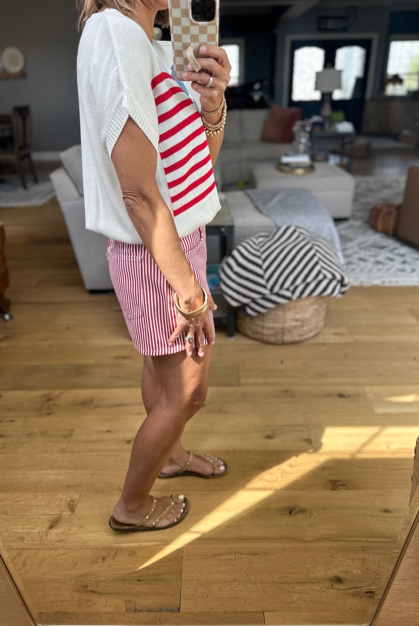 Born In The USA Flag Knit Top - White-Staccato-Anna Kaytes Boutique, Women's Fashion Boutique in Grinnell, Iowa