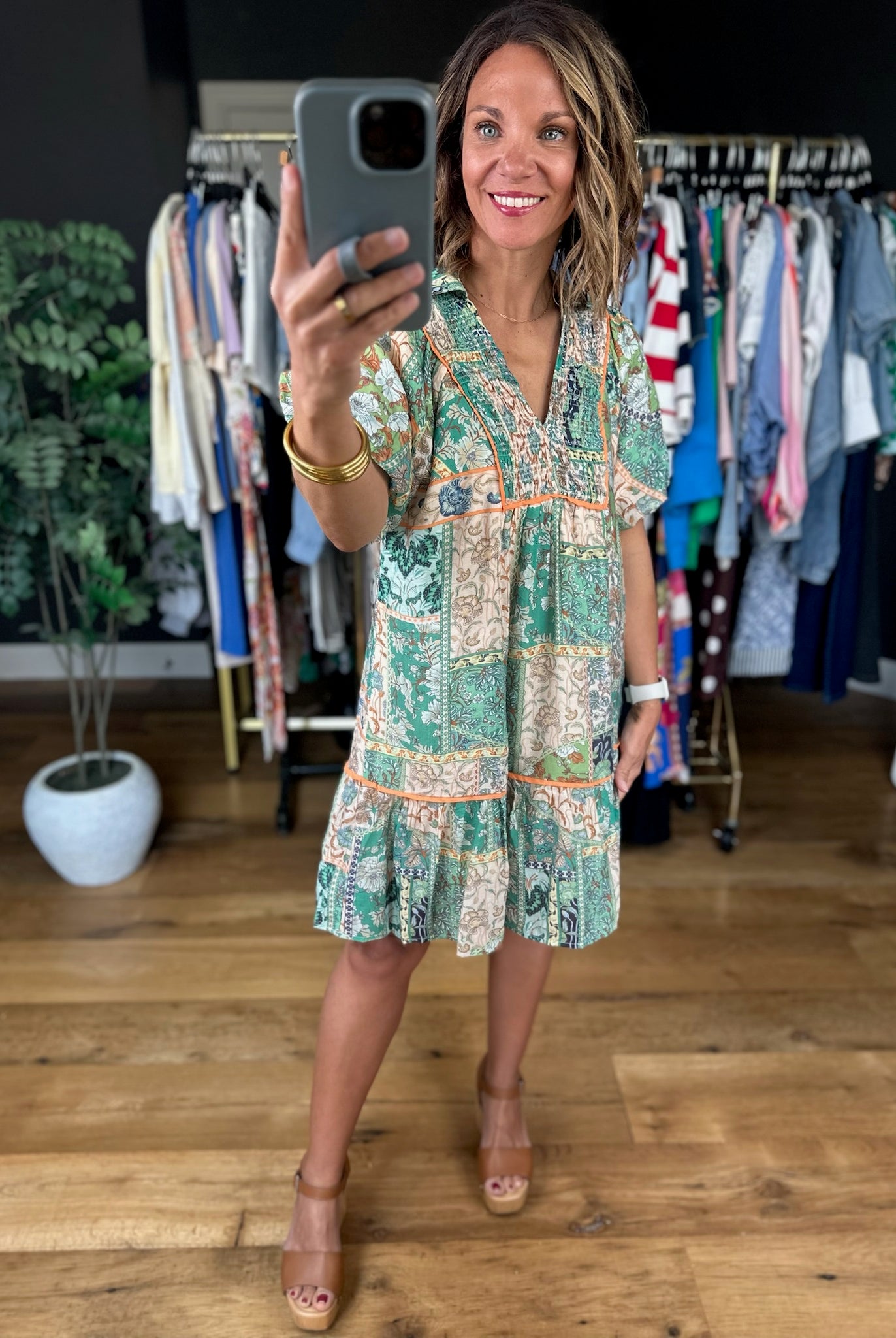 Down My Path Shift Dress-Dresses-Umgee-Anna Kaytes Boutique, Women's Fashion Boutique in Grinnell, Iowa
