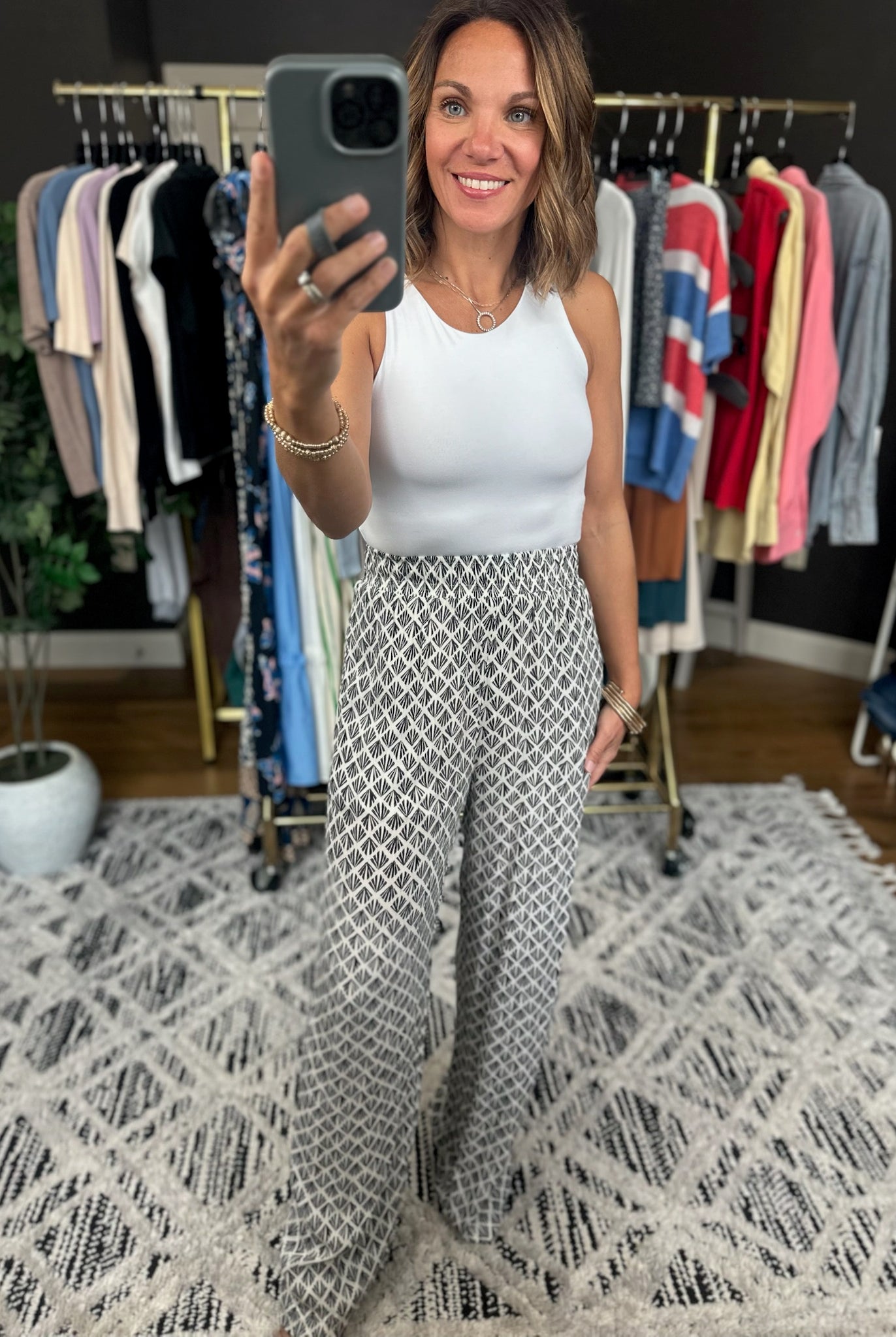 The Carrie Patterned Wide-Leg Pants-Pants-Be Cool-Anna Kaytes Boutique, Women's Fashion Boutique in Grinnell, Iowa