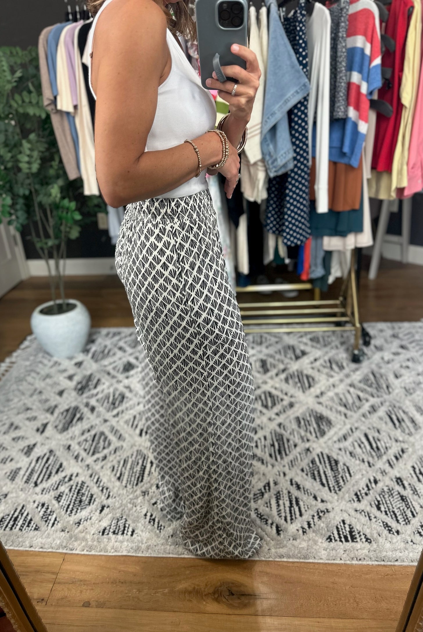 The Carrie Patterned Wide-Leg Pants-Pants-Be Cool-Anna Kaytes Boutique, Women's Fashion Boutique in Grinnell, Iowa