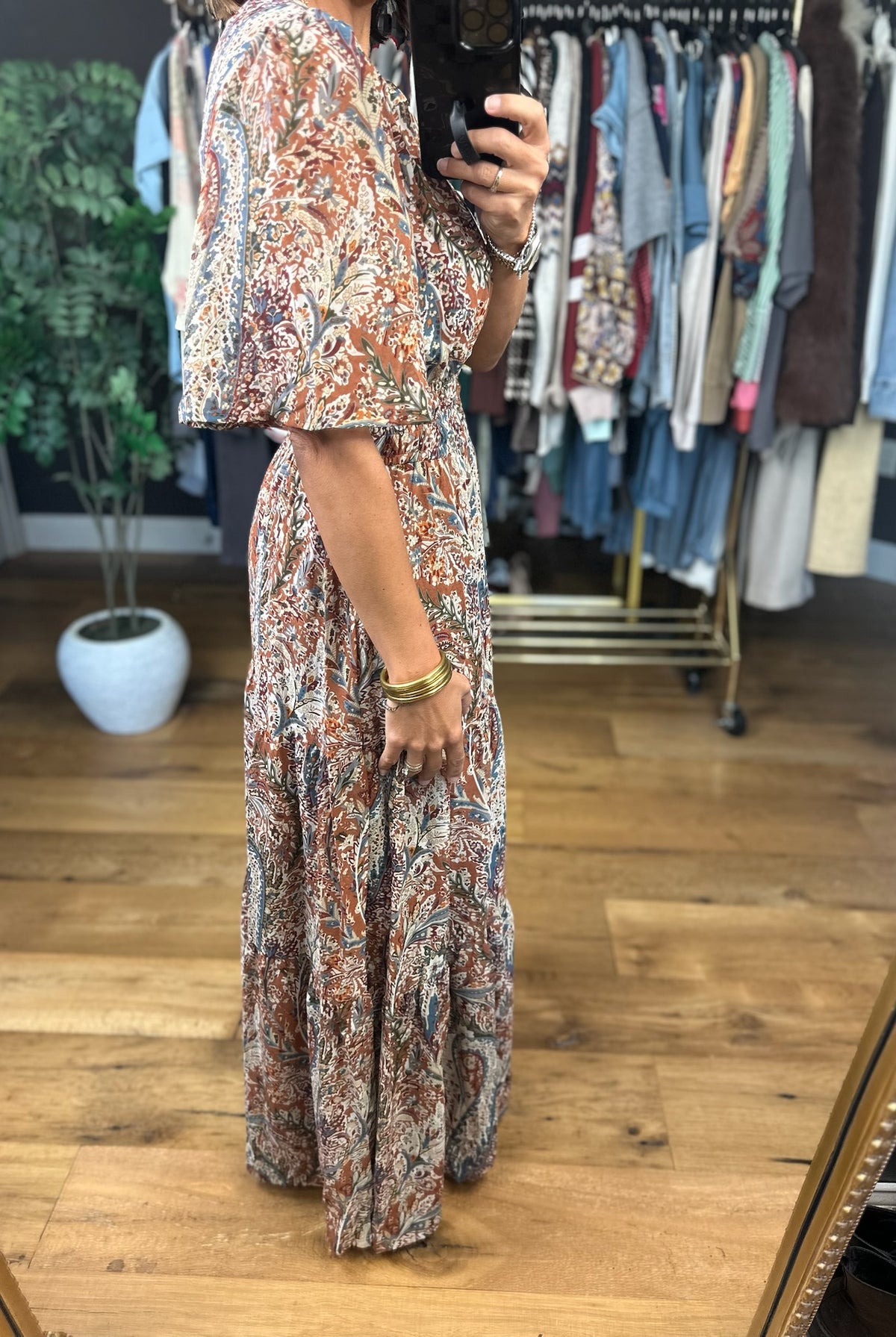 Settled Feeling Paisley Dress-Dresses-She & Sky-Anna Kaytes Boutique, Women's Fashion Boutique in Grinnell, Iowa