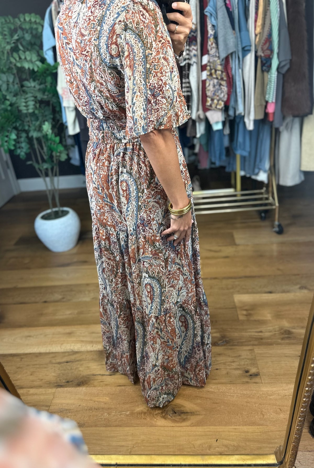 Settled Feeling Paisley Dress-Dresses-She & Sky-Anna Kaytes Boutique, Women's Fashion Boutique in Grinnell, Iowa