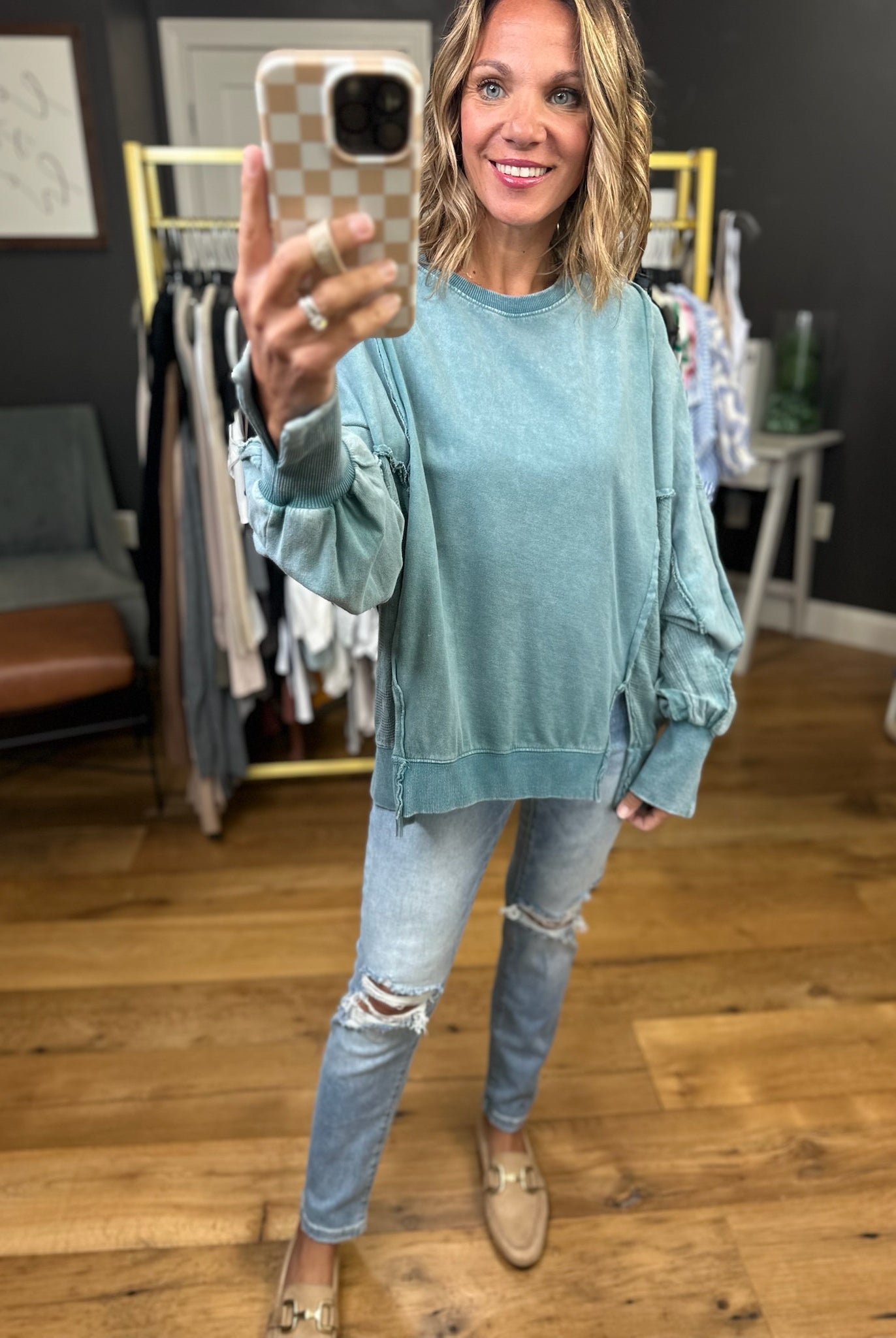 Like The Last Time Textured Dolman Sleeve Crew - Multiple Options-Easel-Anna Kaytes Boutique, Women's Fashion Boutique in Grinnell, Iowa