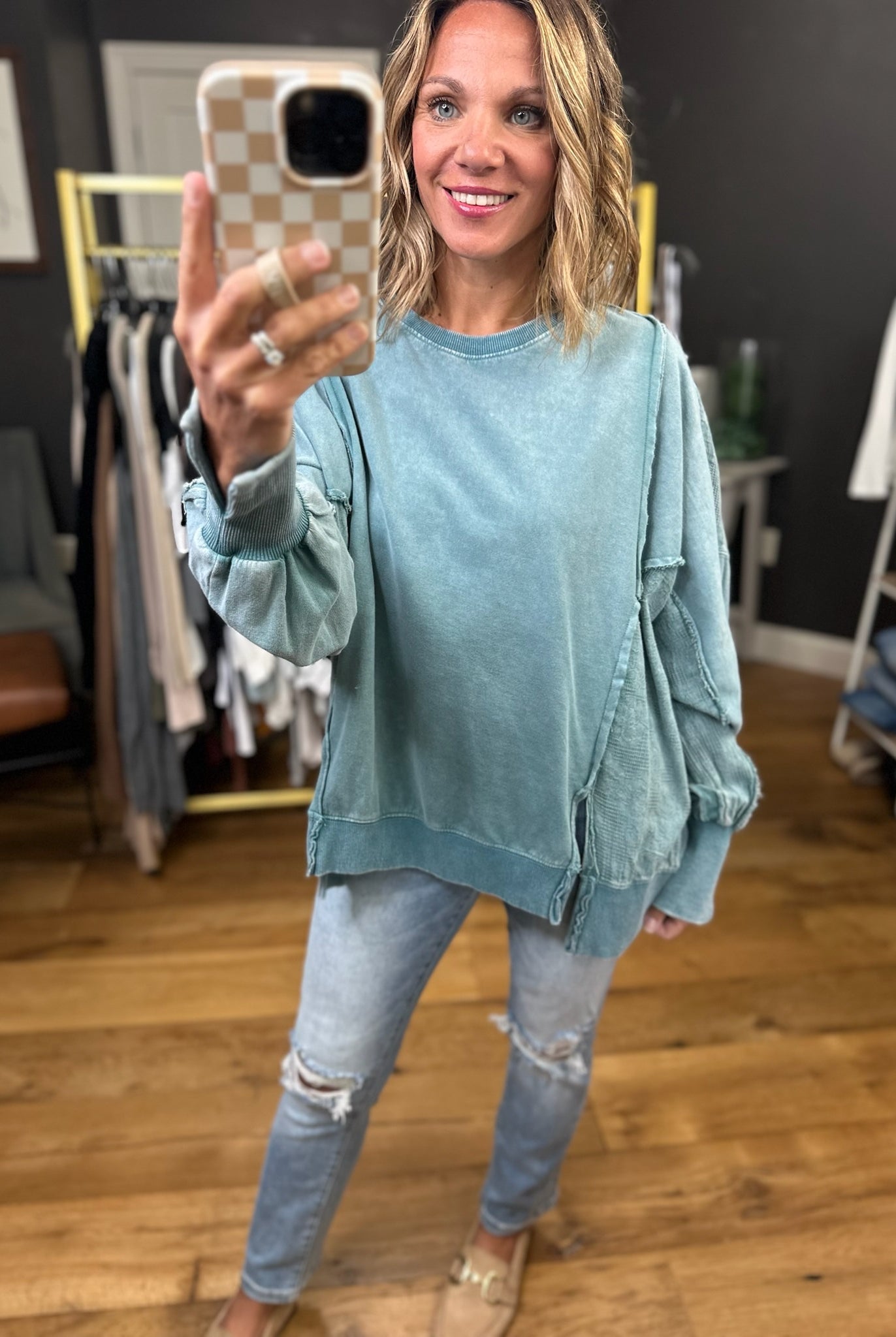 Like The Last Time Textured Dolman Sleeve Crew - Multiple Options-Easel-Anna Kaytes Boutique, Women's Fashion Boutique in Grinnell, Iowa