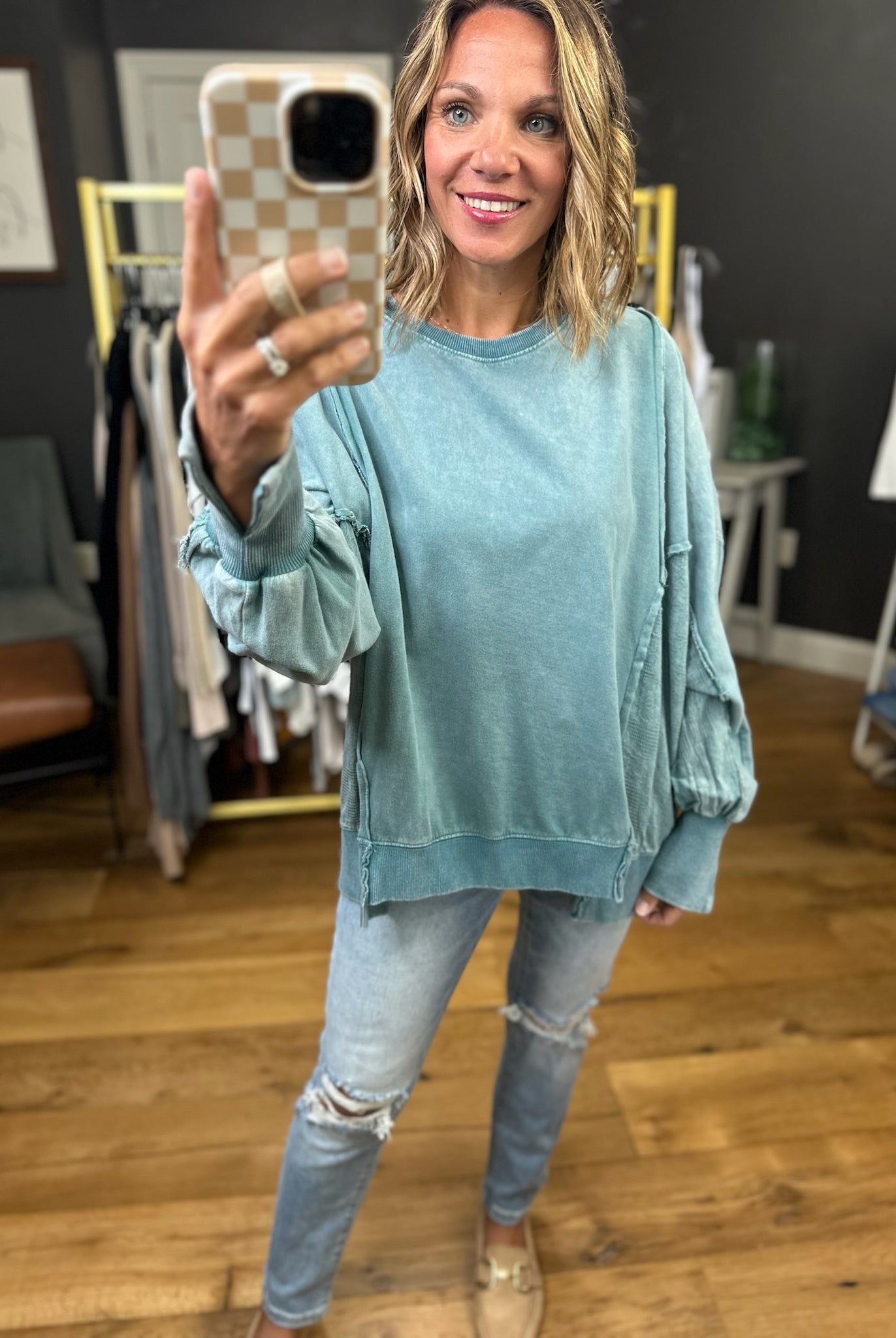 Like The Last Time Textured Dolman Sleeve Crew - Multiple Options-Easel-Anna Kaytes Boutique, Women's Fashion Boutique in Grinnell, Iowa