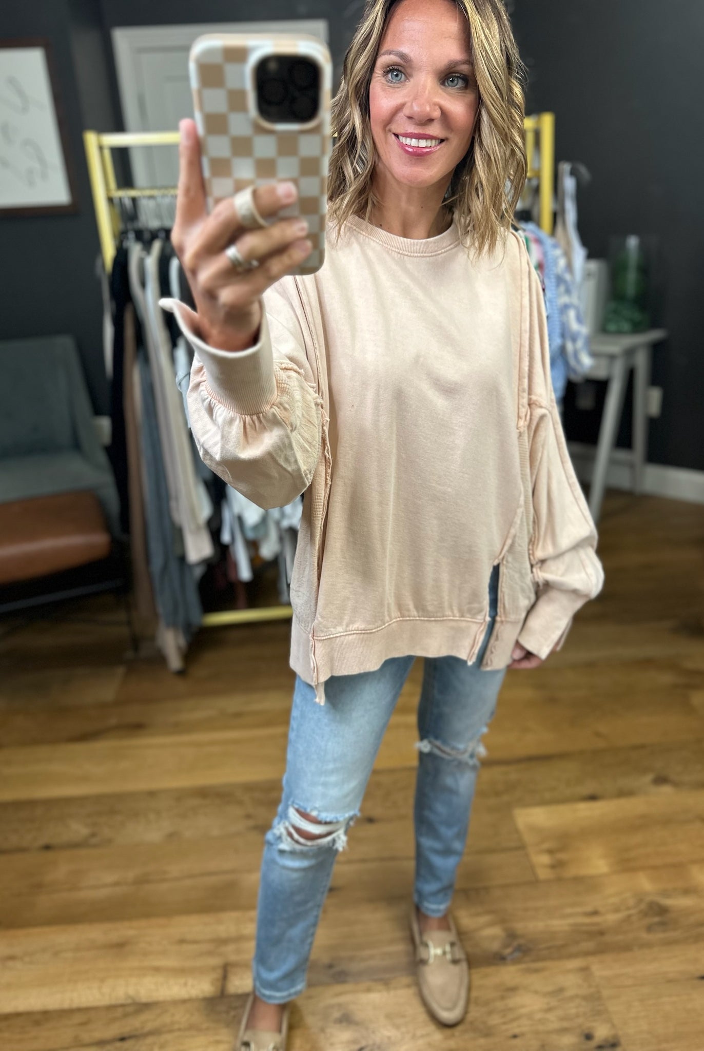 Like The Last Time Textured Dolman Sleeve Crew - Multiple Options-Easel-Anna Kaytes Boutique, Women's Fashion Boutique in Grinnell, Iowa