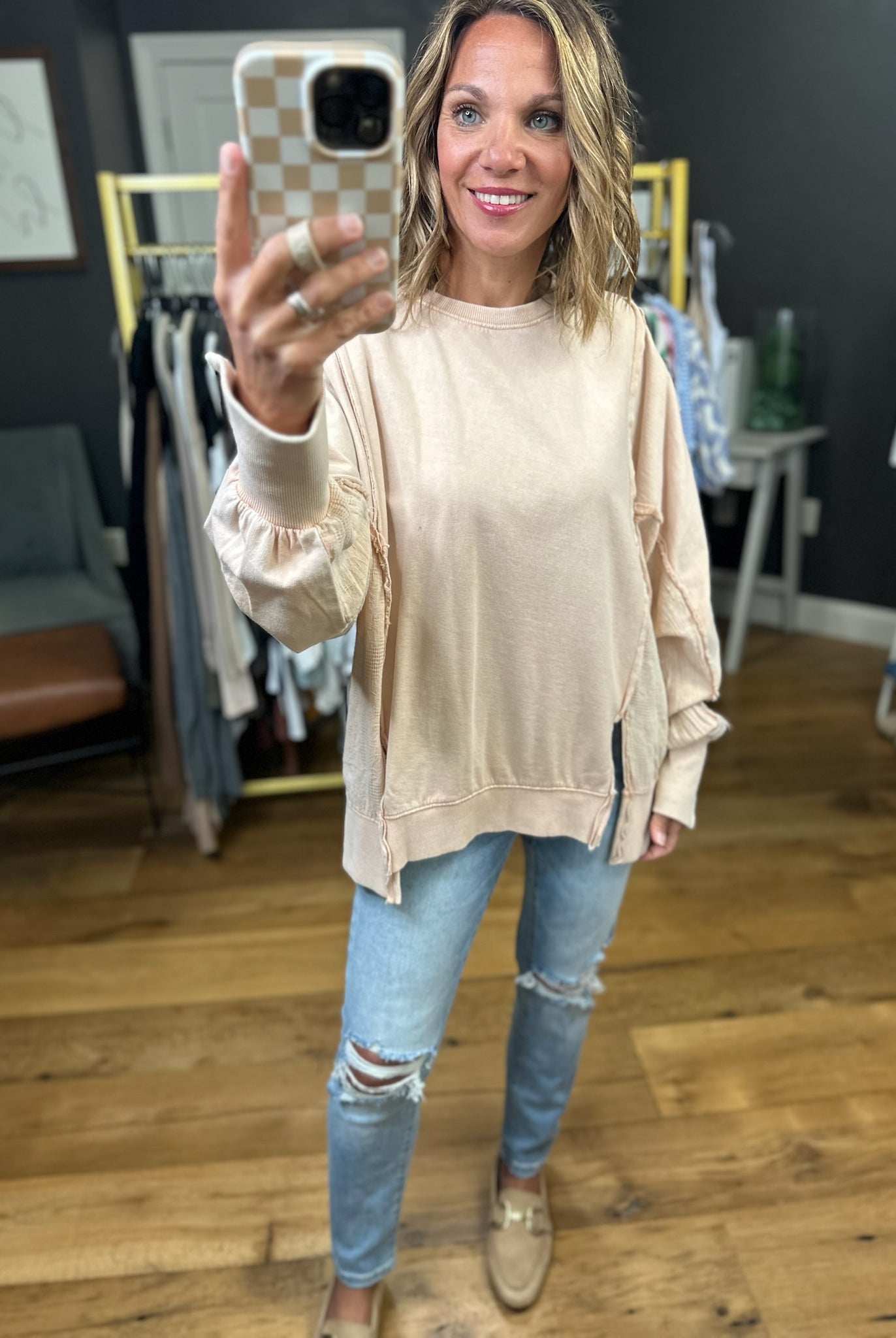 Like The Last Time Textured Dolman Sleeve Crew - Multiple Options-Easel-Anna Kaytes Boutique, Women's Fashion Boutique in Grinnell, Iowa