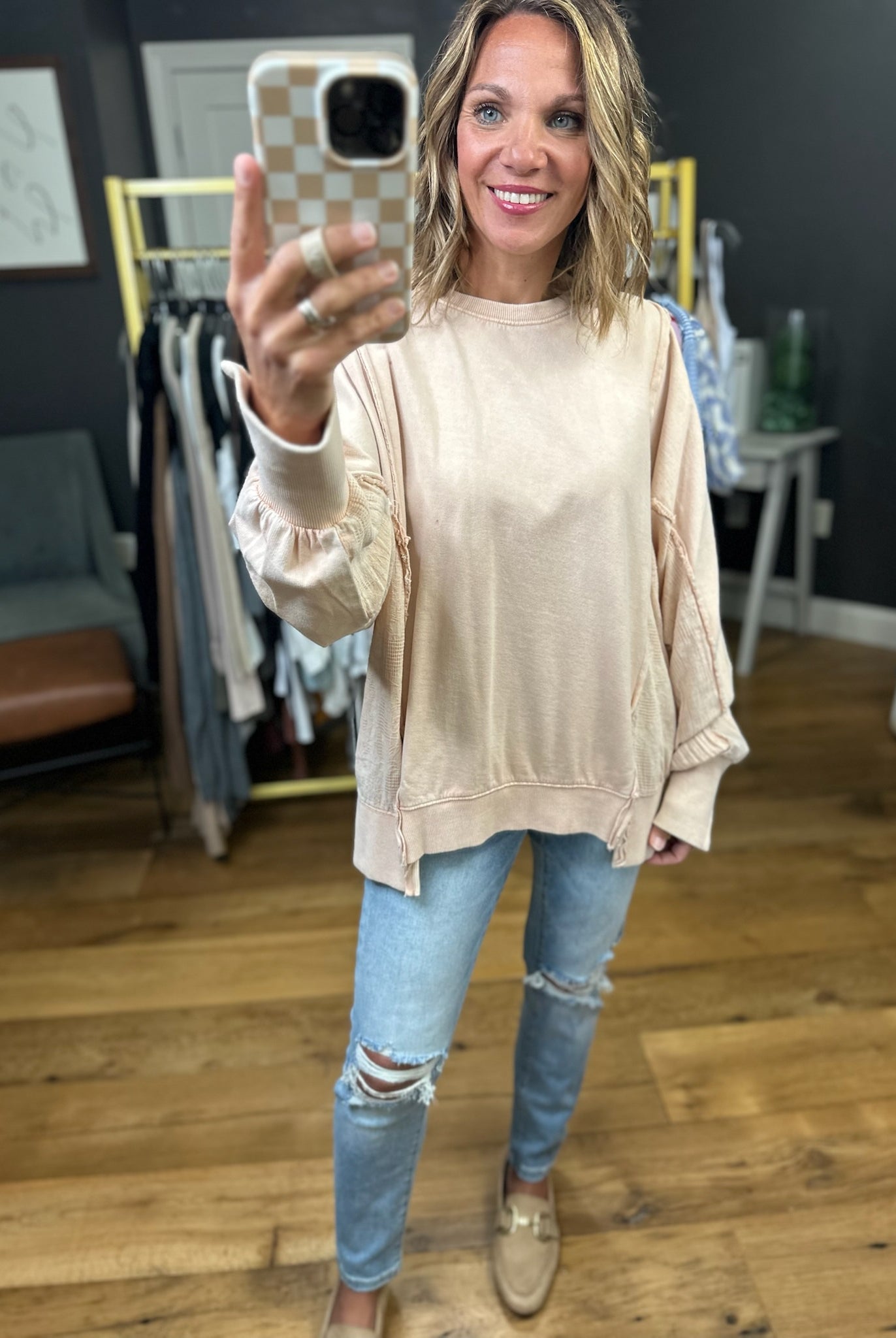 Like The Last Time Textured Dolman Sleeve Crew - Multiple Options-Easel-Anna Kaytes Boutique, Women's Fashion Boutique in Grinnell, Iowa