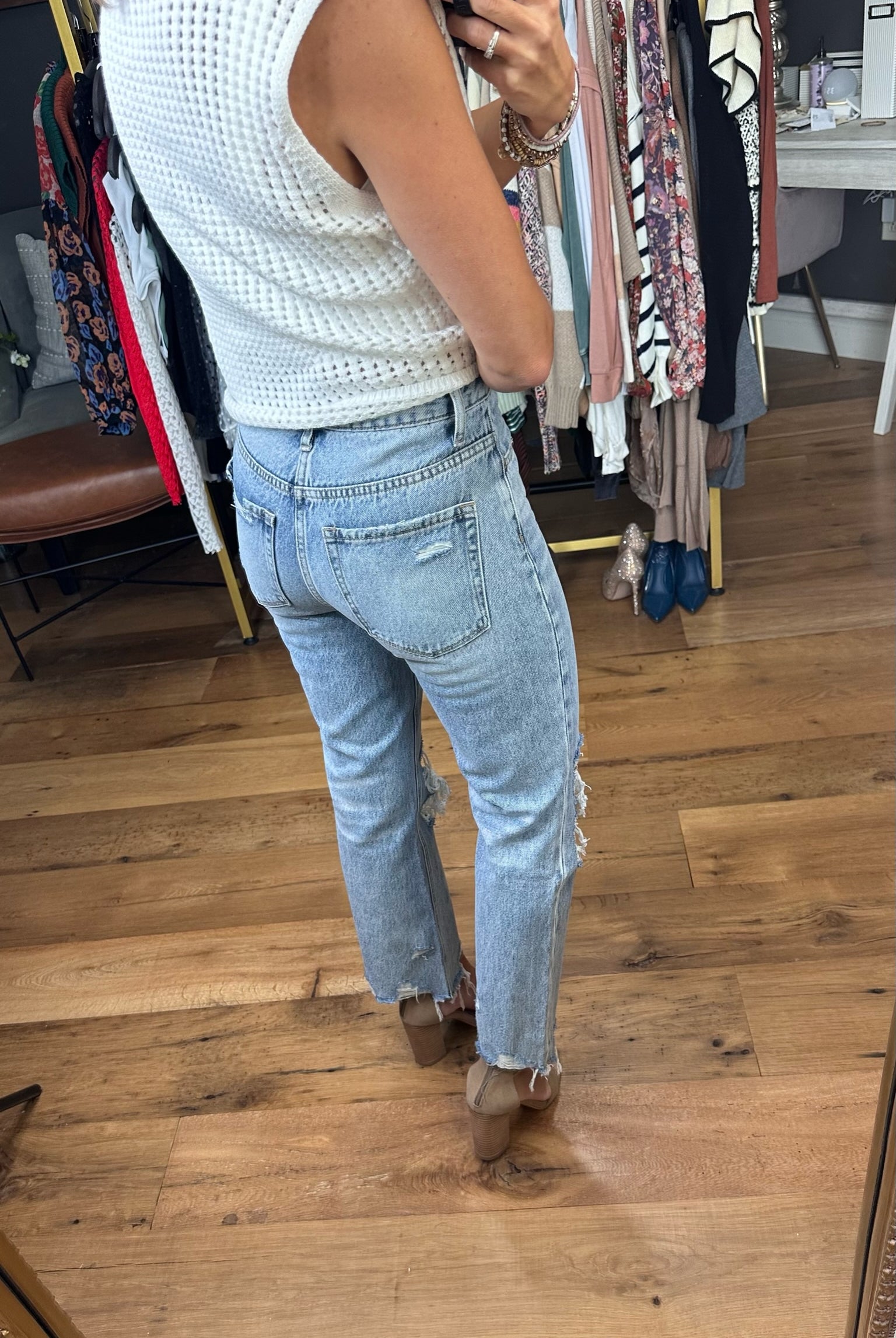 The Mallory Distressed Mom Jean-Jeans-Vervet-Anna Kaytes Boutique, Women's Fashion Boutique in Grinnell, Iowa