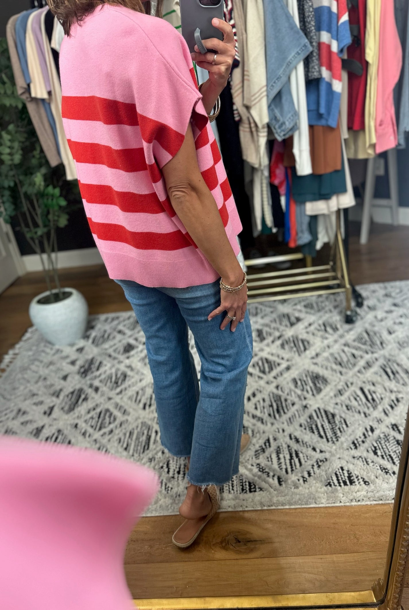 Match My Tone Striped Knit Top-Short Sleeves-Entro-Anna Kaytes Boutique, Women's Fashion Boutique in Grinnell, Iowa