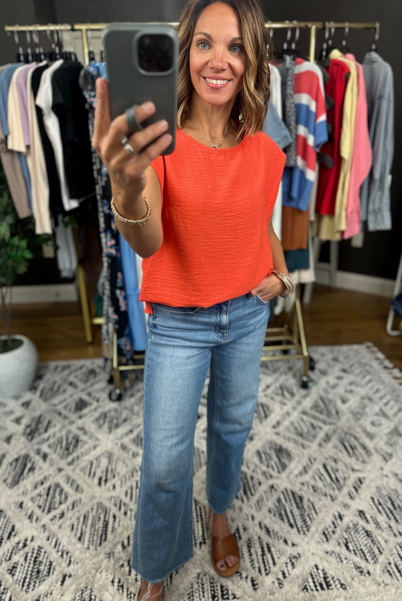 In The Right Place Drop-Shoulder Top-Short Sleeves-Les Amis-Anna Kaytes Boutique, Women's Fashion Boutique in Grinnell, Iowa