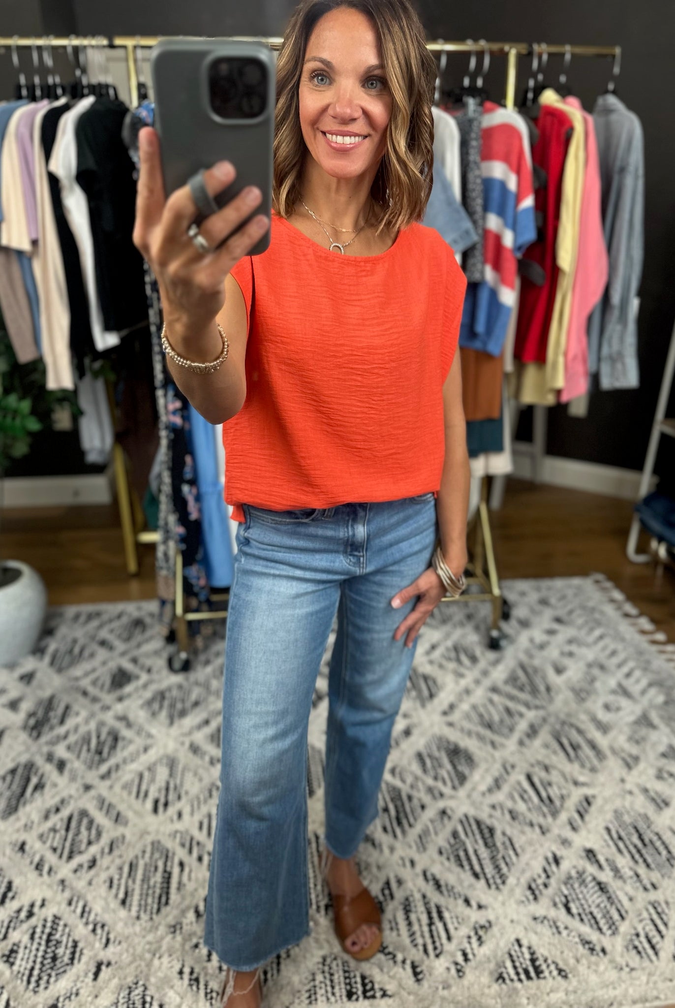 In The Right Place Drop-Shoulder Top-Short Sleeves-Les Amis-Anna Kaytes Boutique, Women's Fashion Boutique in Grinnell, Iowa
