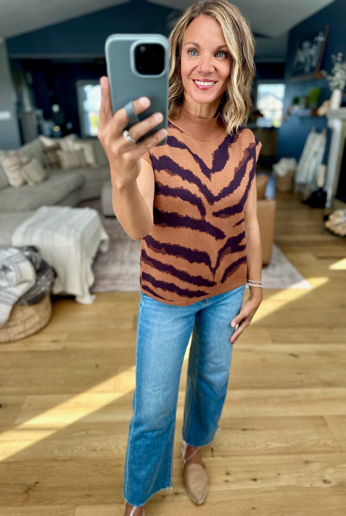 Loud For Fall Printed Knit Top-Entro-Anna Kaytes Boutique, Women's Fashion Boutique in Grinnell, Iowa