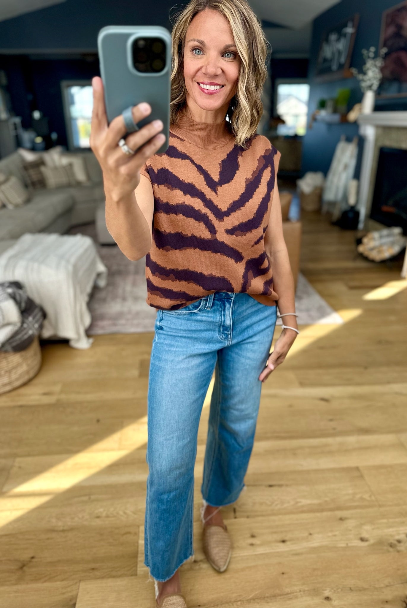 Loud For Fall Printed Knit Top-Entro-Anna Kaytes Boutique, Women's Fashion Boutique in Grinnell, Iowa