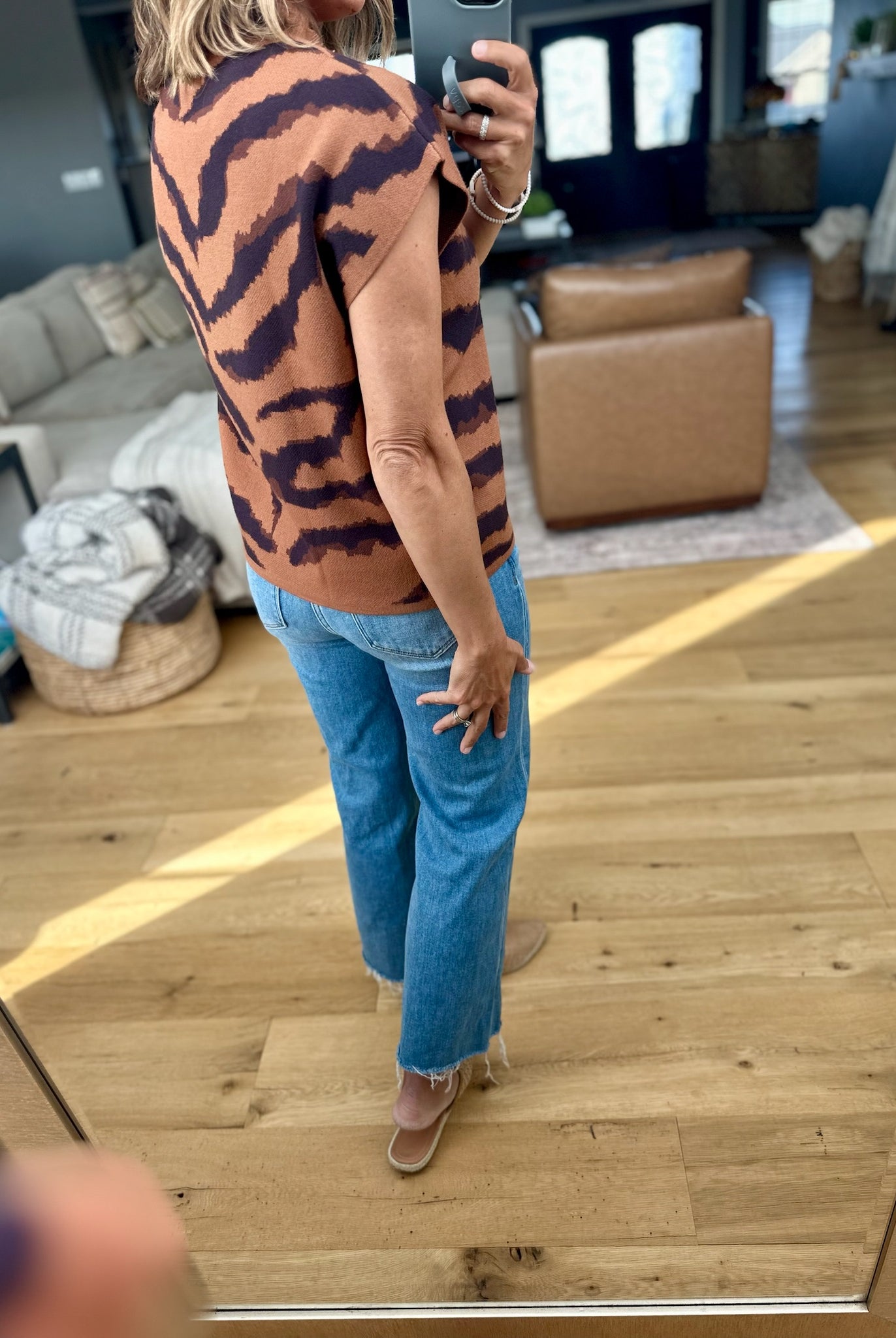 Loud For Fall Printed Knit Top-Entro-Anna Kaytes Boutique, Women's Fashion Boutique in Grinnell, Iowa