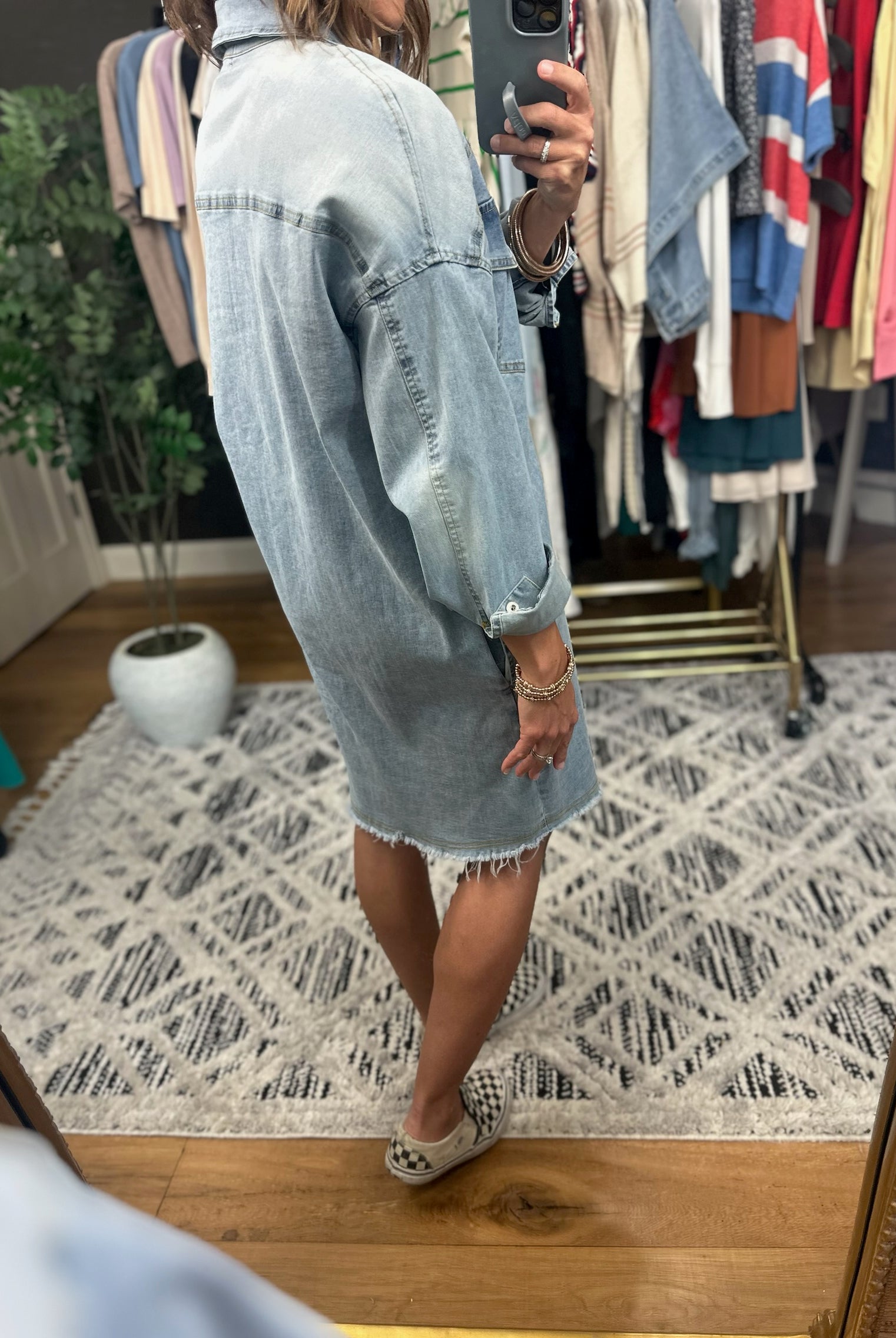 Better On My Side Button-Down Denim Dress-Dresses-Anniewear-Anna Kaytes Boutique, Women's Fashion Boutique in Grinnell, Iowa