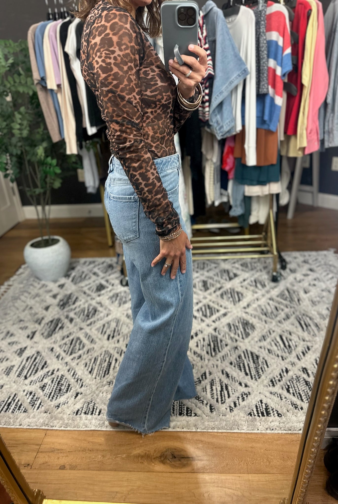 Wild Side Leopard Print Semi-Sheer Long Sleeve-Long Sleeves-La Miel-Anna Kaytes Boutique, Women's Fashion Boutique in Grinnell, Iowa