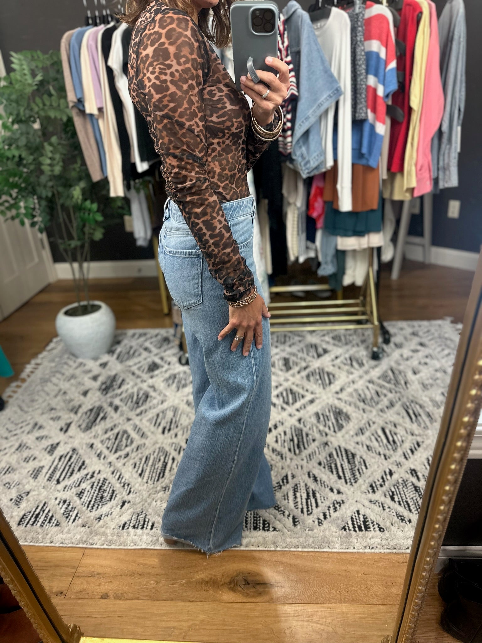 Wild Side Leopard Print Semi-Sheer Long Sleeve-Long Sleeves-La Miel-Anna Kaytes Boutique, Women's Fashion Boutique in Grinnell, Iowa