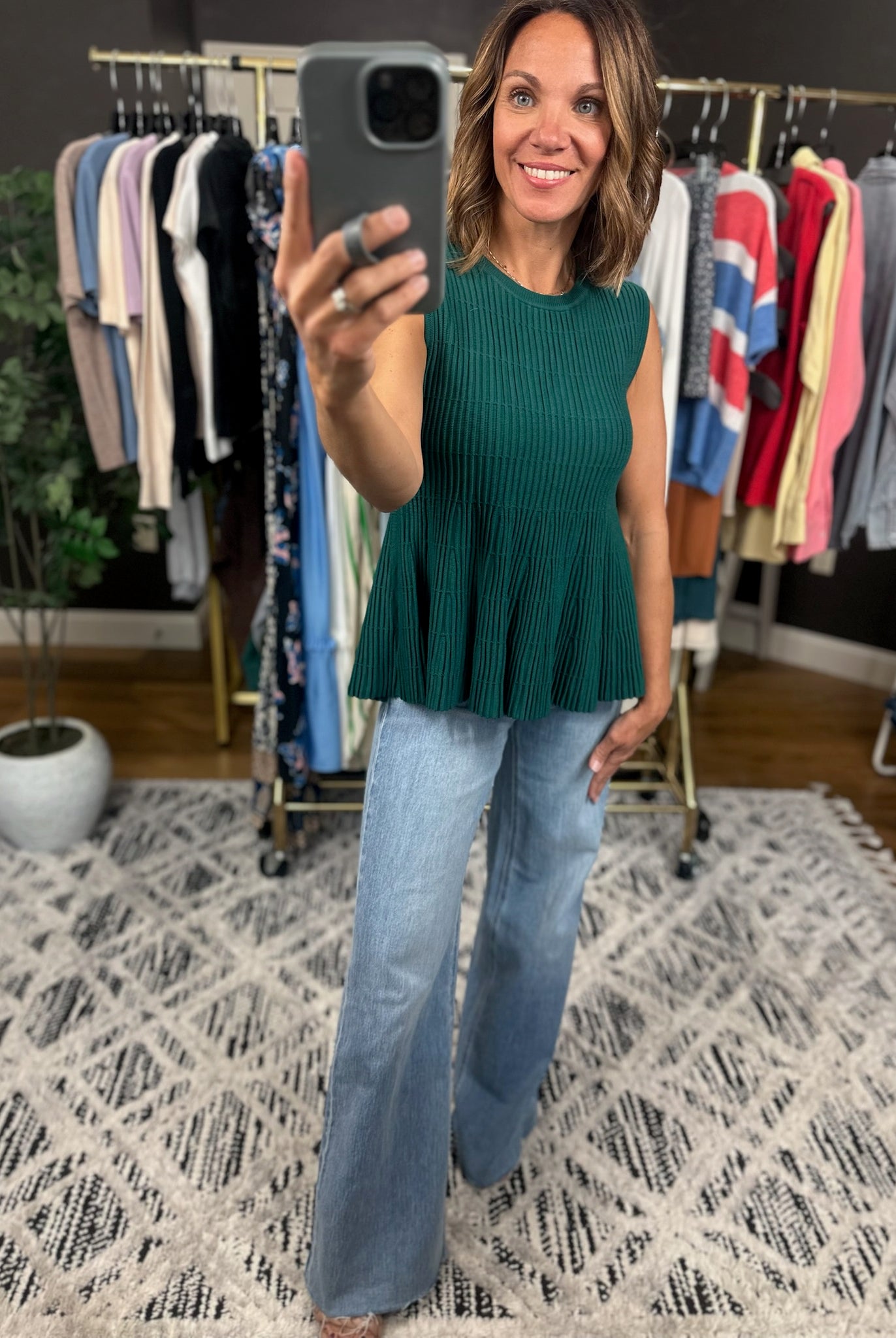Something Better Peplum Textured Top-Sweaters-Wishlist-Anna Kaytes Boutique, Women's Fashion Boutique in Grinnell, Iowa