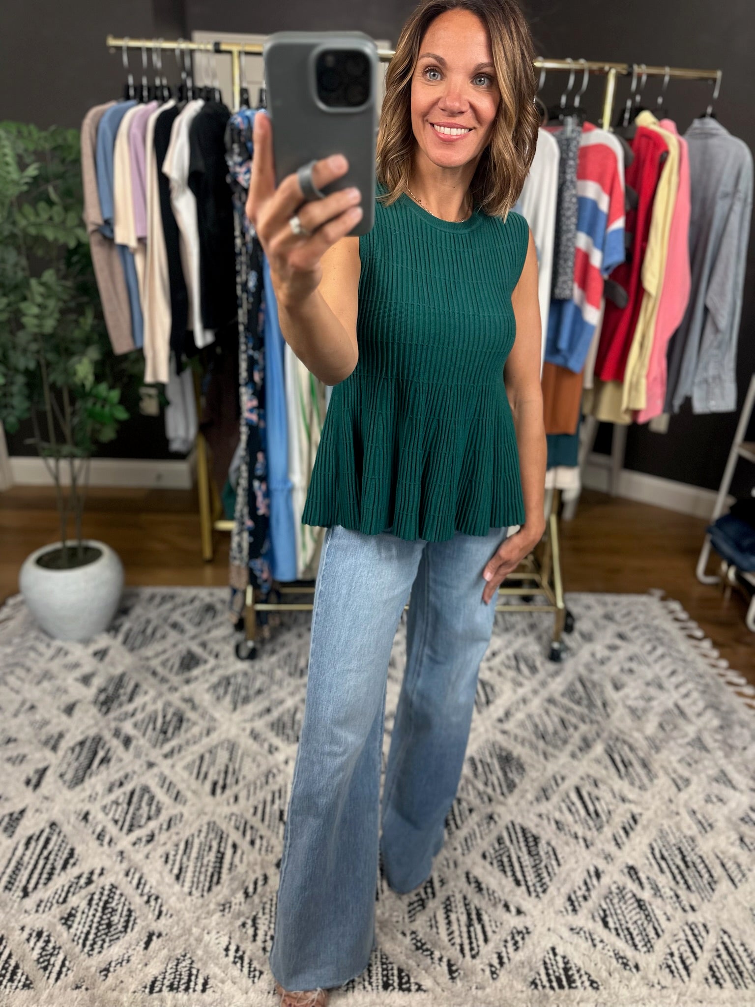 Something Better Peplum Textured Top-Sweaters-Wishlist-Anna Kaytes Boutique, Women's Fashion Boutique in Grinnell, Iowa