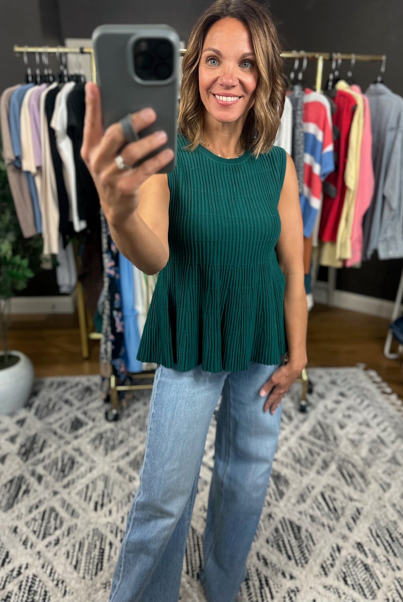 Something Better Peplum Textured Top-Sweaters-Wishlist-Anna Kaytes Boutique, Women's Fashion Boutique in Grinnell, Iowa