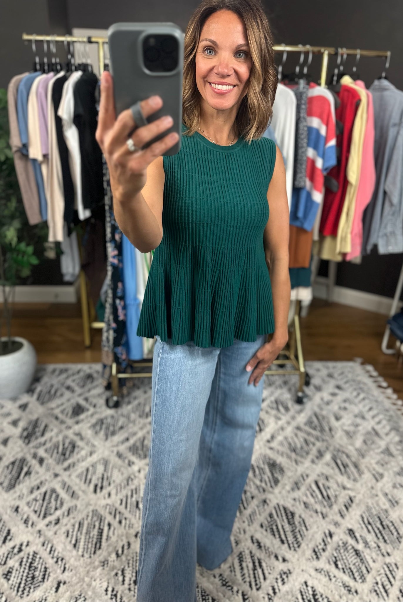 Something Better Peplum Textured Top-Sweaters-Wishlist-Anna Kaytes Boutique, Women's Fashion Boutique in Grinnell, Iowa