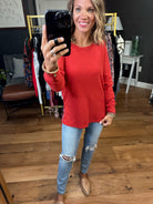In Good Time Textured Longsleeve Top With Side-Slit Detail - Mutliple Options-Long Sleeves-Staccato 16740E-Anna Kaytes Boutique, Women's Fashion Boutique in Grinnell, Iowa