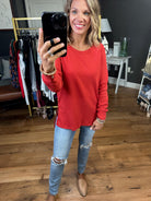 In Good Time Textured Longsleeve Top With Side-Slit Detail - Mutliple Options-Long Sleeves-Staccato 16740E-Anna Kaytes Boutique, Women's Fashion Boutique in Grinnell, Iowa