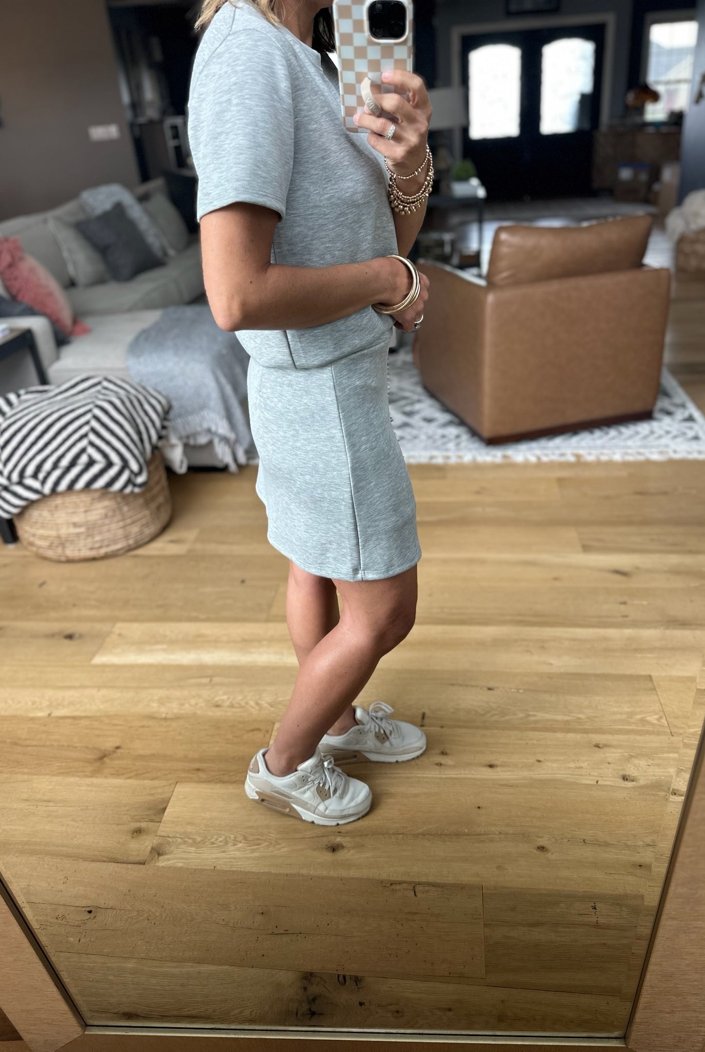 Worth A Shot Skort + Tee Set - Heather Grey-Wasabi & Mint-Anna Kaytes Boutique, Women's Fashion Boutique in Grinnell, Iowa