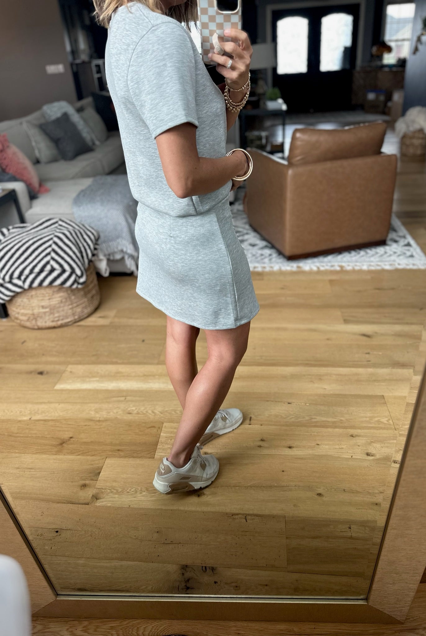 Worth A Shot Skort + Tee Set - Heather Grey-Wasabi & Mint-Anna Kaytes Boutique, Women's Fashion Boutique in Grinnell, Iowa