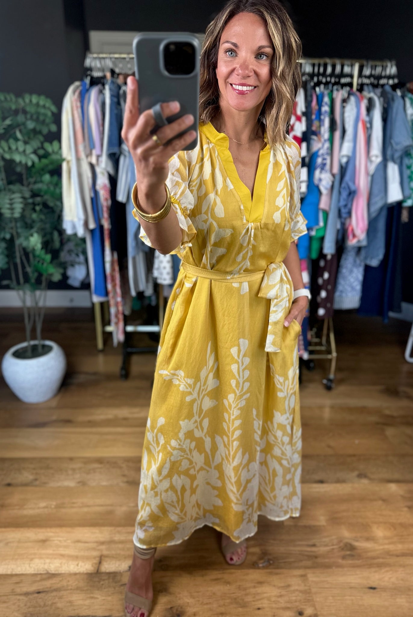 In The Garden Floral Dress-Dresses-Umgee-Anna Kaytes Boutique, Women's Fashion Boutique in Grinnell, Iowa