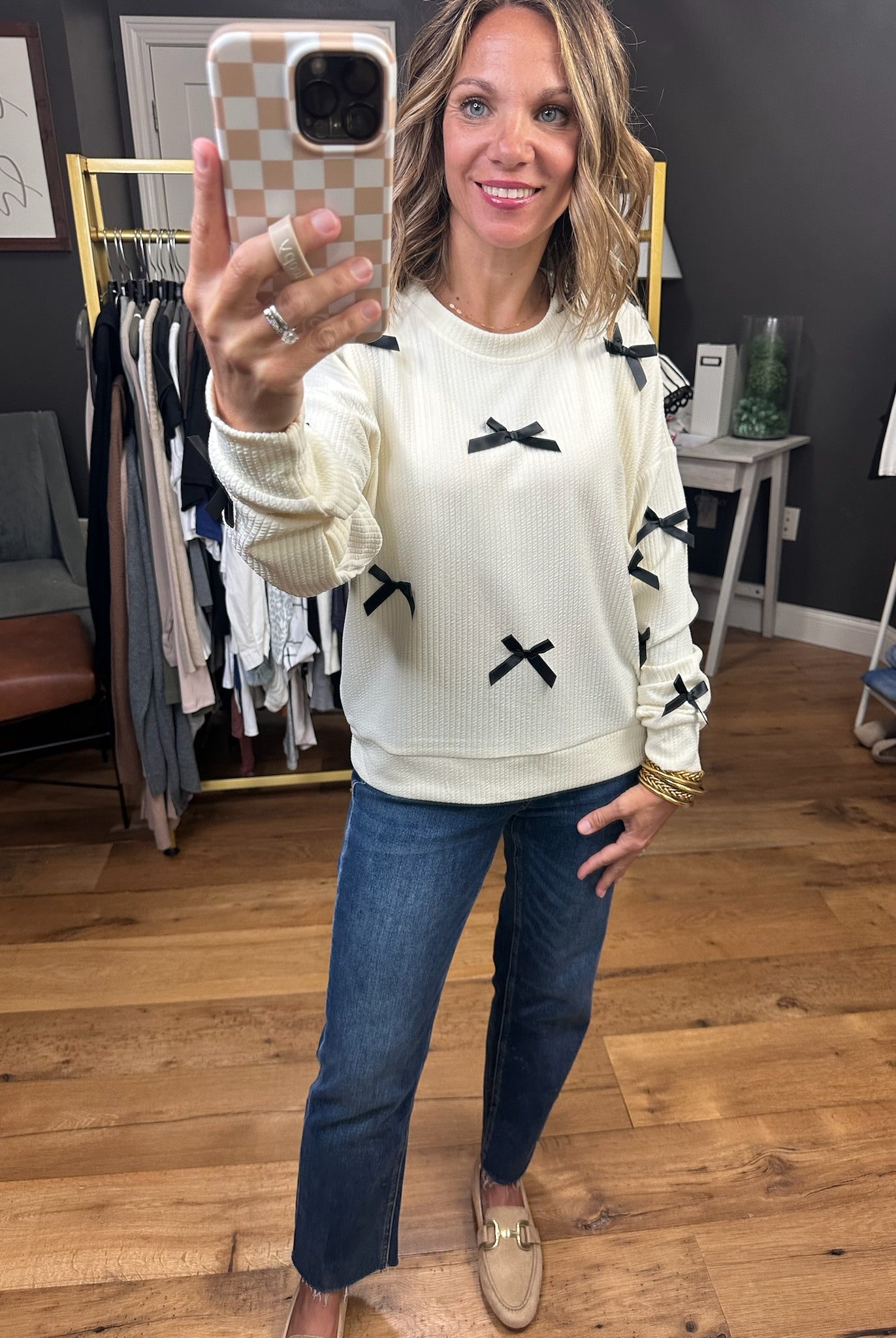 Back & Forth Bow Detail Top - Cream-Eesome-Anna Kaytes Boutique, Women's Fashion Boutique in Grinnell, Iowa