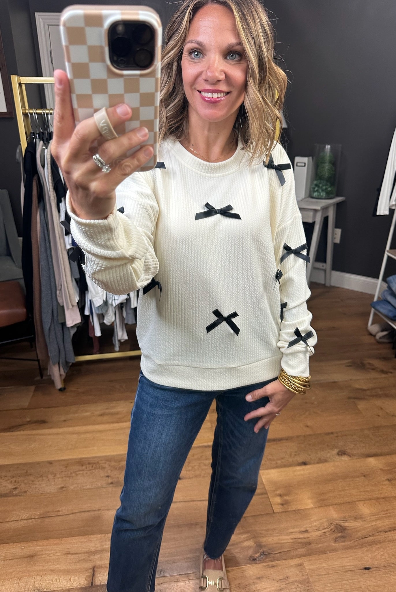 Back & Forth Bow Detail Top - Cream-Eesome-Anna Kaytes Boutique, Women's Fashion Boutique in Grinnell, Iowa