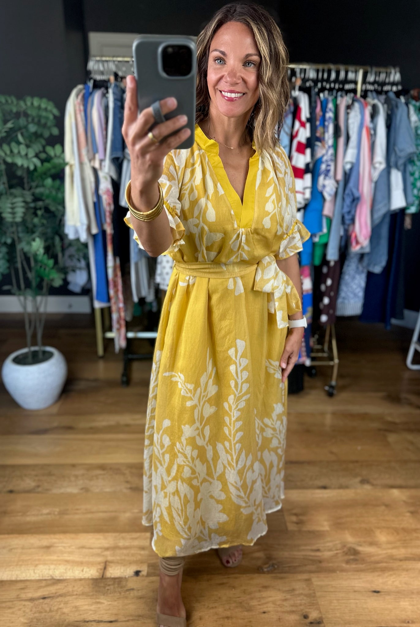 In The Garden Floral Dress-Dresses-Umgee-Anna Kaytes Boutique, Women's Fashion Boutique in Grinnell, Iowa