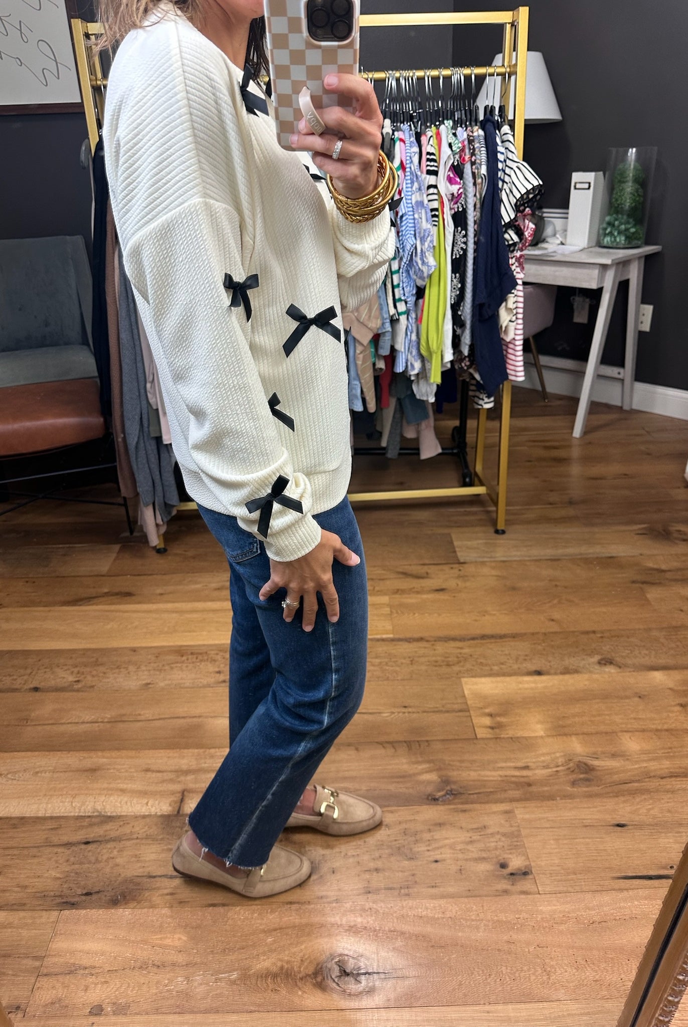 Back & Forth Bow Detail Top - Cream-Eesome-Anna Kaytes Boutique, Women's Fashion Boutique in Grinnell, Iowa