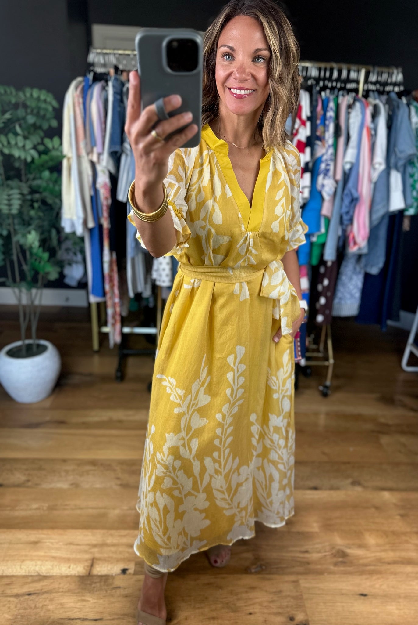 In The Garden Floral Dress-Dresses-Umgee-Anna Kaytes Boutique, Women's Fashion Boutique in Grinnell, Iowa
