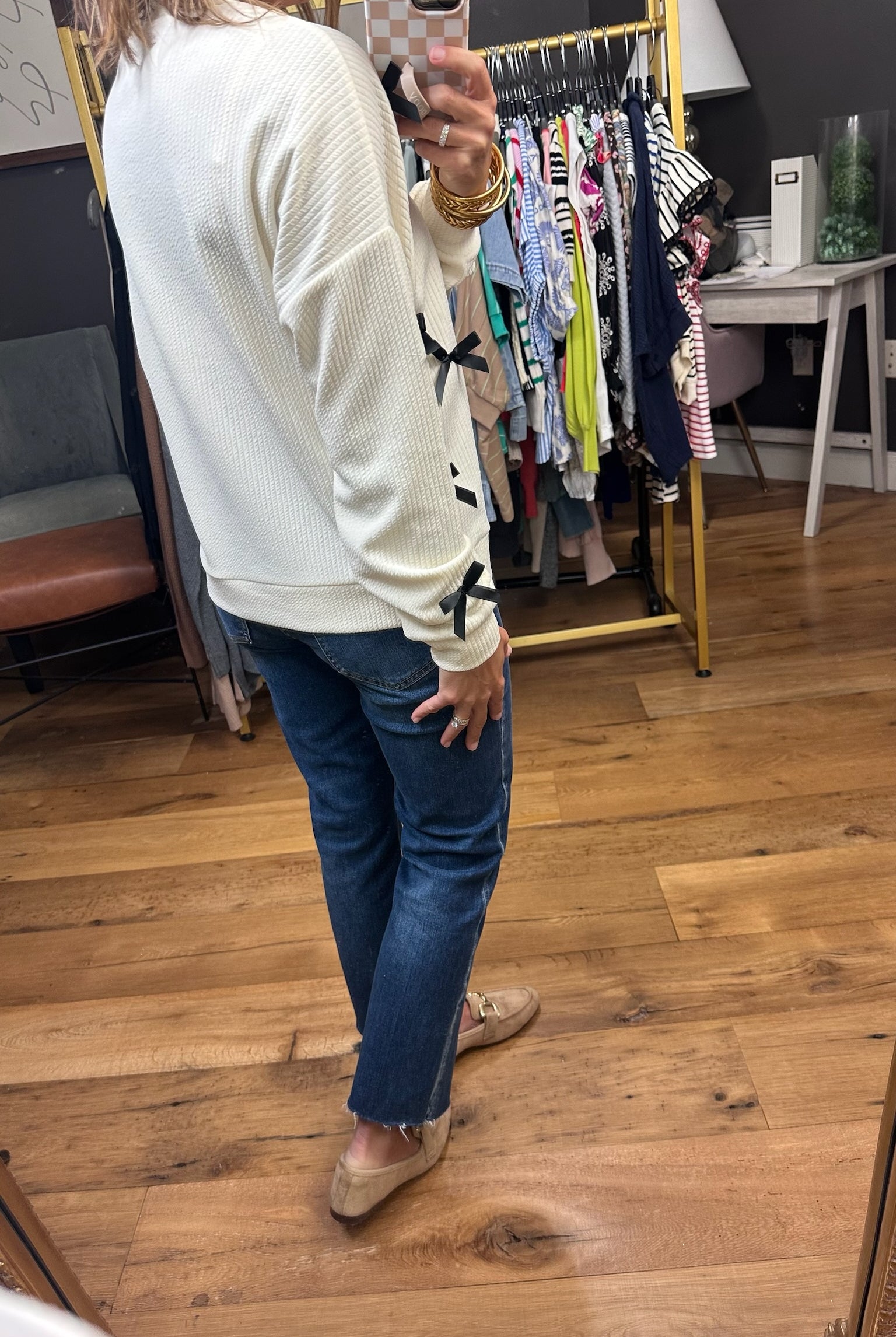 Back & Forth Bow Detail Top - Cream-Eesome-Anna Kaytes Boutique, Women's Fashion Boutique in Grinnell, Iowa