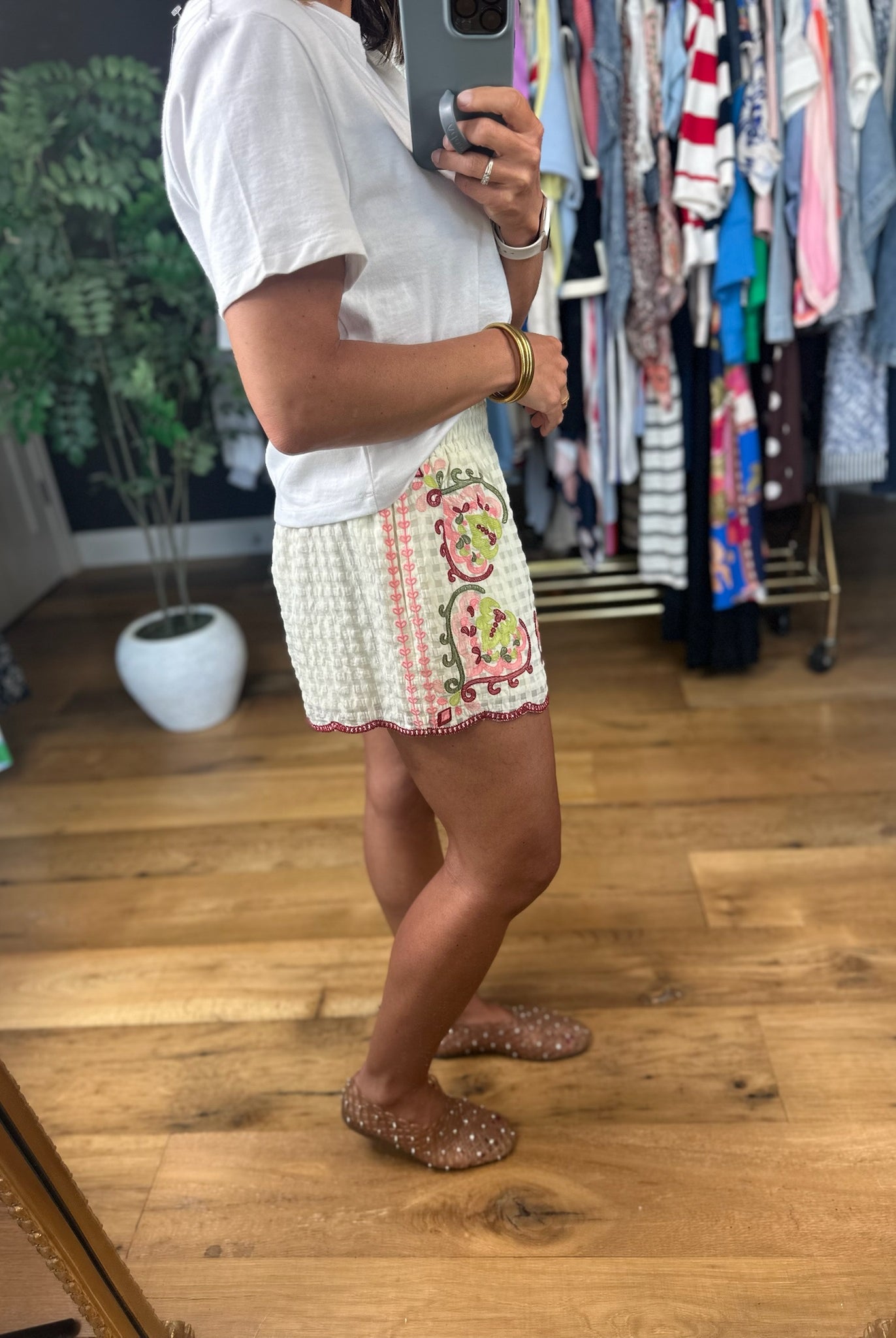 Sweetheart Stroll Embroidered Shorts-Shorts-THML-Anna Kaytes Boutique, Women's Fashion Boutique in Grinnell, Iowa