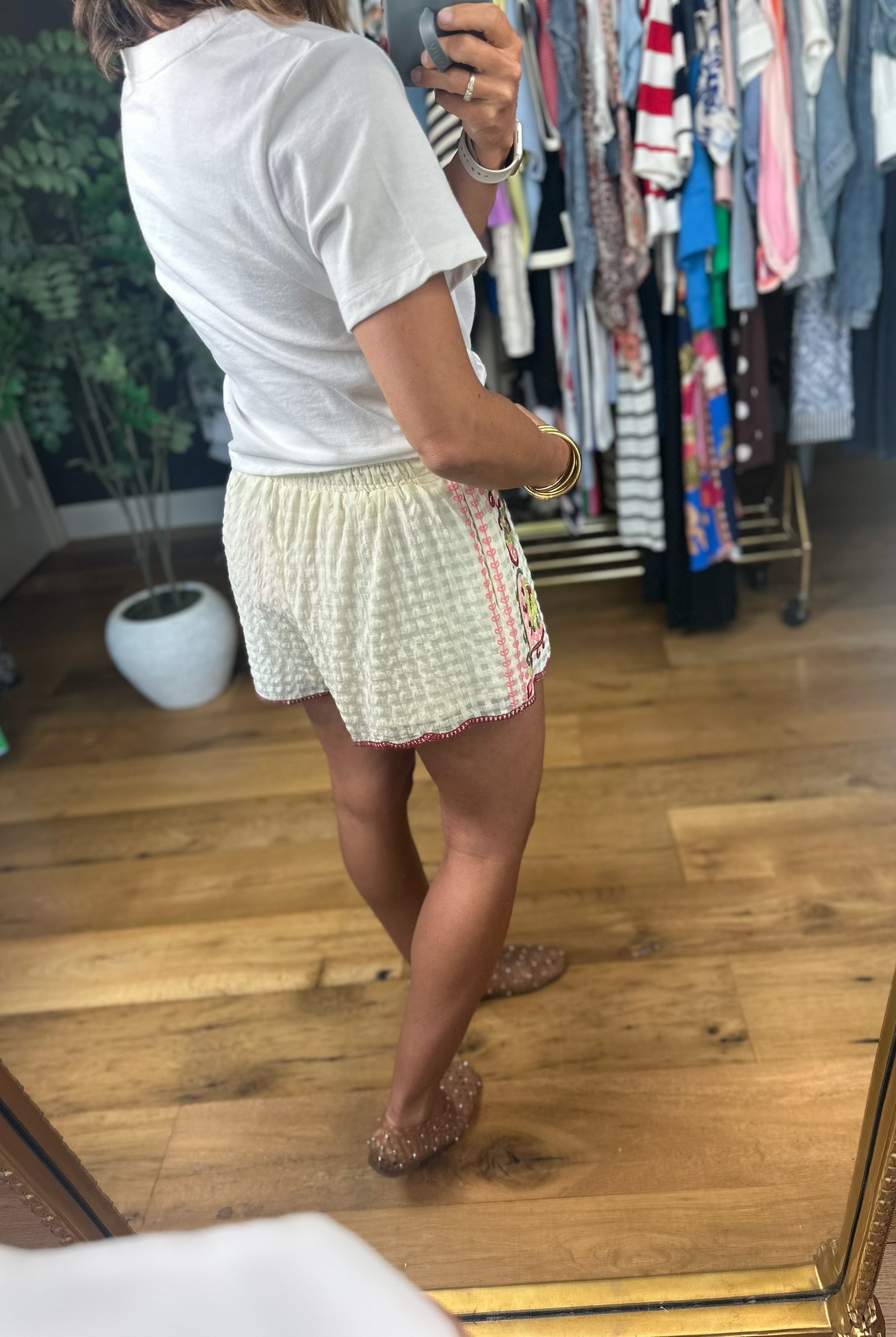 Sweetheart Stroll Embroidered Shorts-Shorts-THML-Anna Kaytes Boutique, Women's Fashion Boutique in Grinnell, Iowa