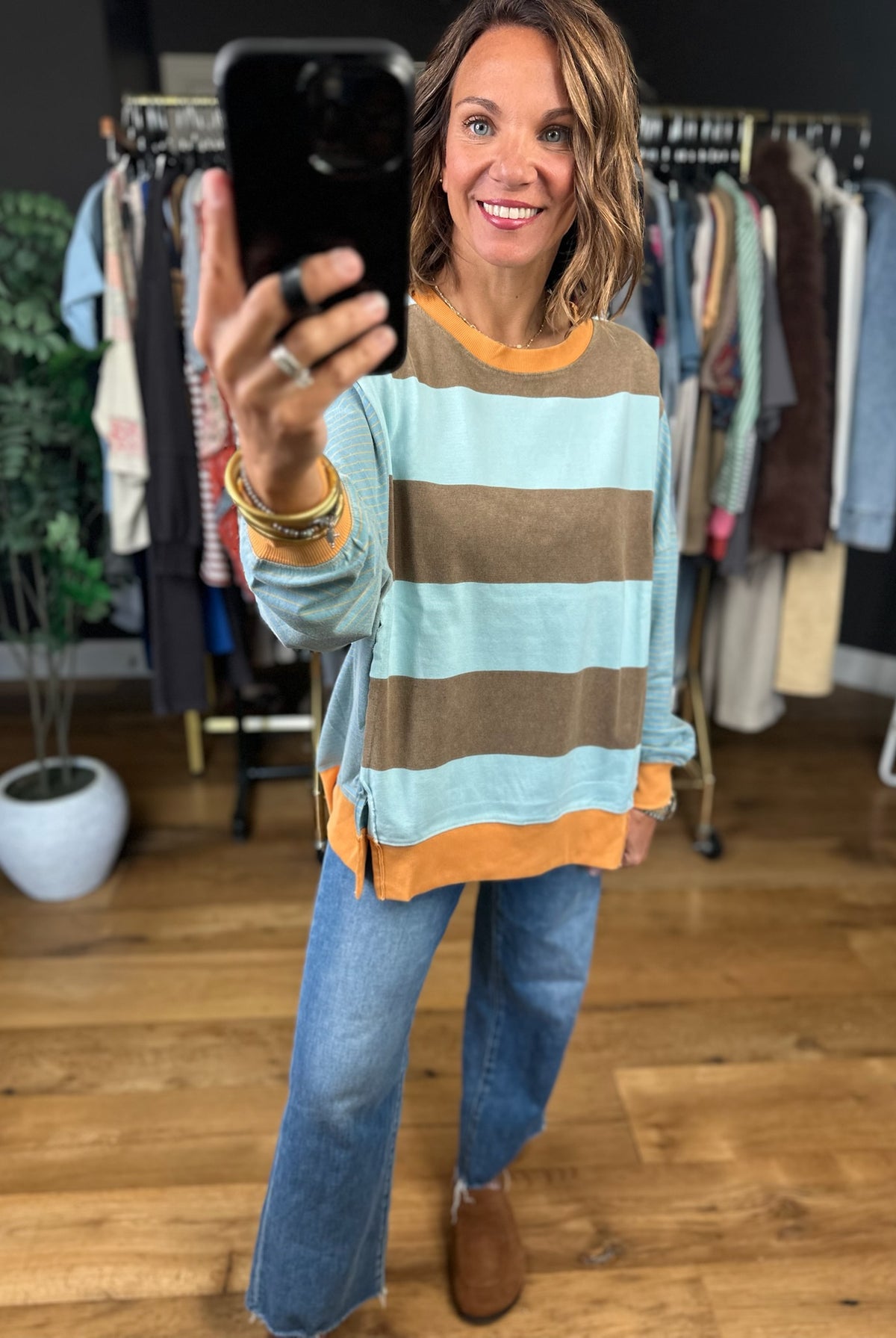 Nothing Like This Striped Crew Top-Long Sleeves-Easel-Anna Kaytes Boutique, Women's Fashion Boutique in Grinnell, Iowa