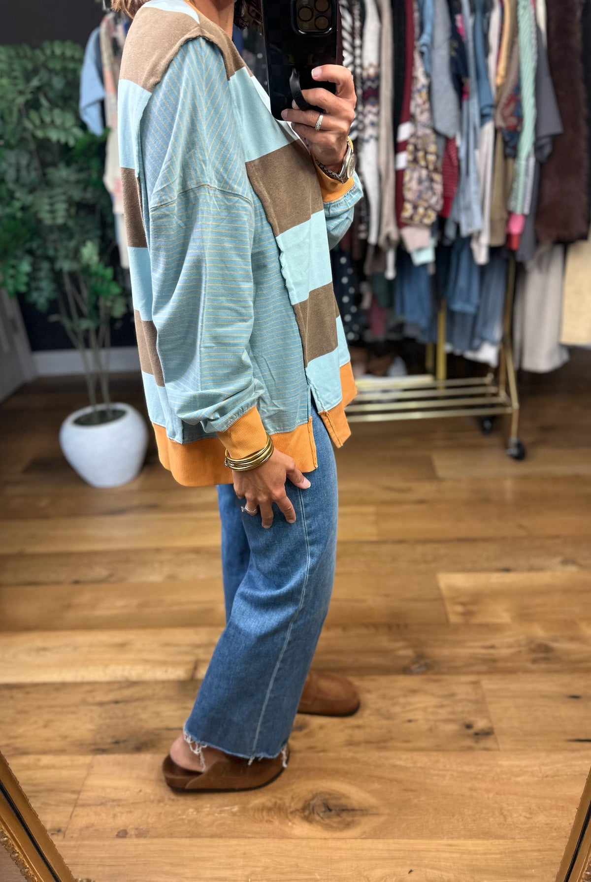 Nothing Like This Striped Crew Top-Long Sleeves-Easel-Anna Kaytes Boutique, Women's Fashion Boutique in Grinnell, Iowa