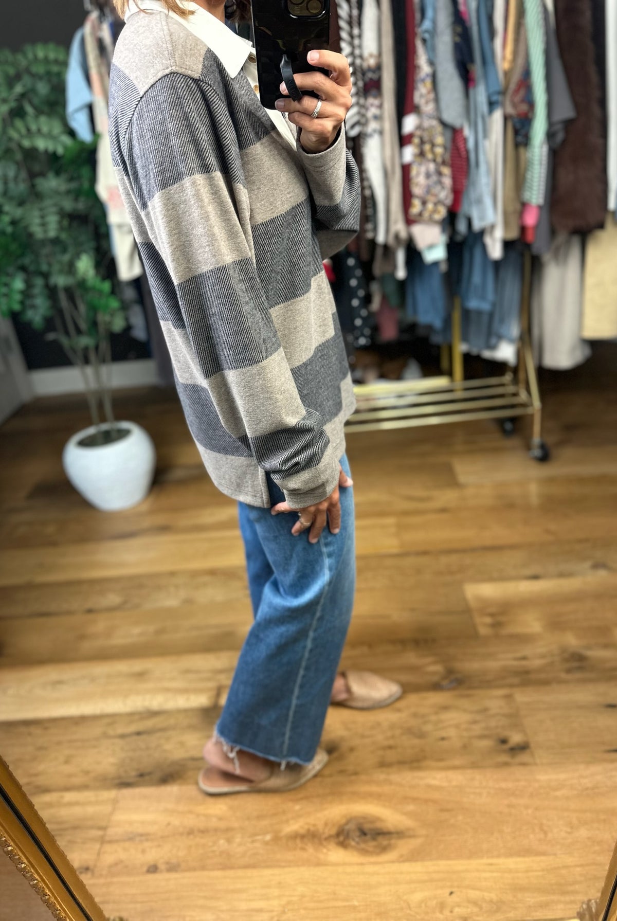 Asking Questions Collared Pullover-Long Sleeves-Thread & Supply-Anna Kaytes Boutique, Women's Fashion Boutique in Grinnell, Iowa
