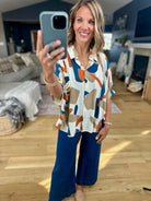 Wild Darling Patterned Button-Down Top-Day & Moon-Anna Kaytes Boutique, Women's Fashion Boutique in Grinnell, Iowa
