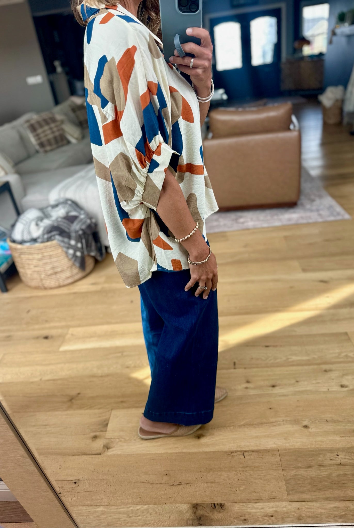 Wild Darling Patterned Button-Down Top-Day & Moon-Anna Kaytes Boutique, Women's Fashion Boutique in Grinnell, Iowa