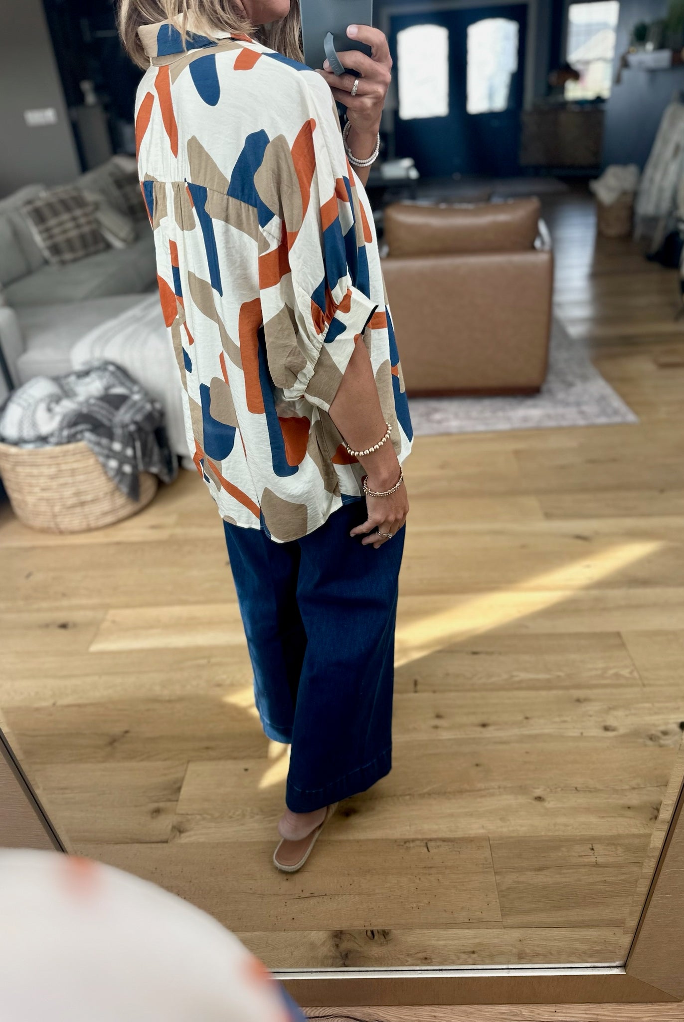 Wild Darling Patterned Button-Down Top-Day & Moon-Anna Kaytes Boutique, Women's Fashion Boutique in Grinnell, Iowa